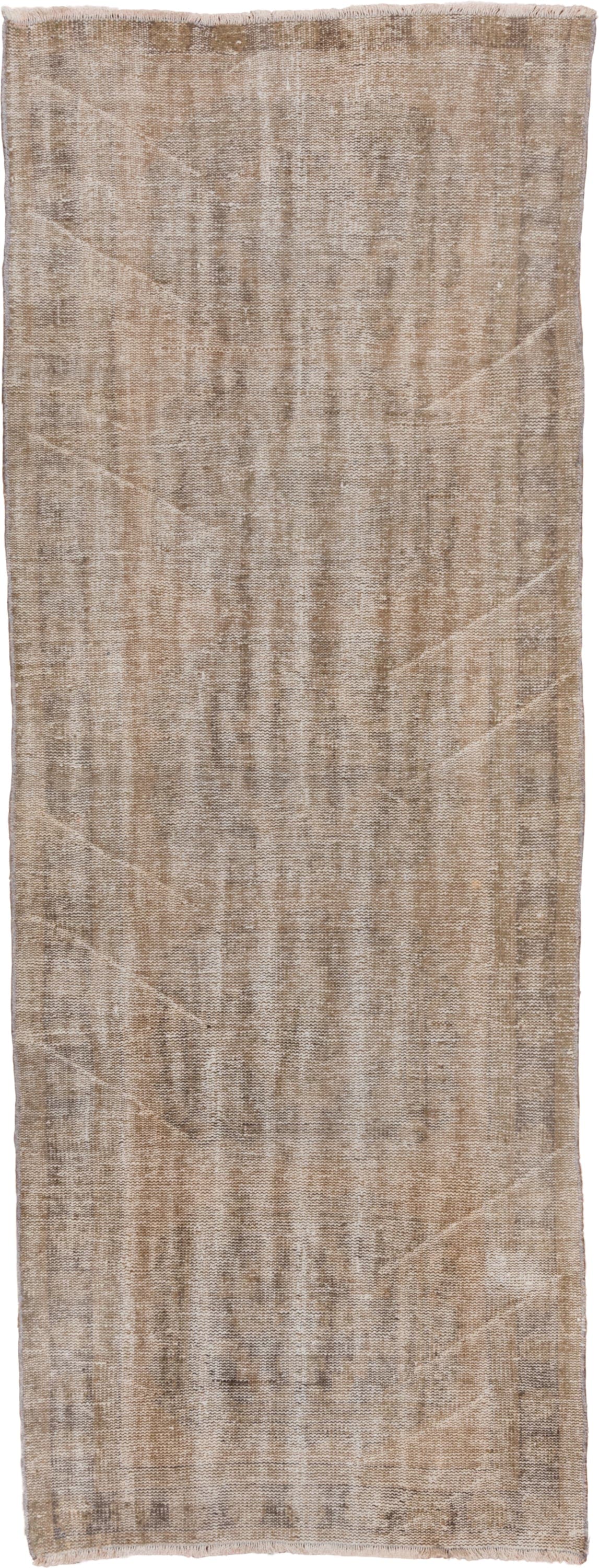 3' x 10' one-of-a-kind handmade vintage Oushak runner rug. Color palette: taupe, beige, camel, ivory, sand, light brown