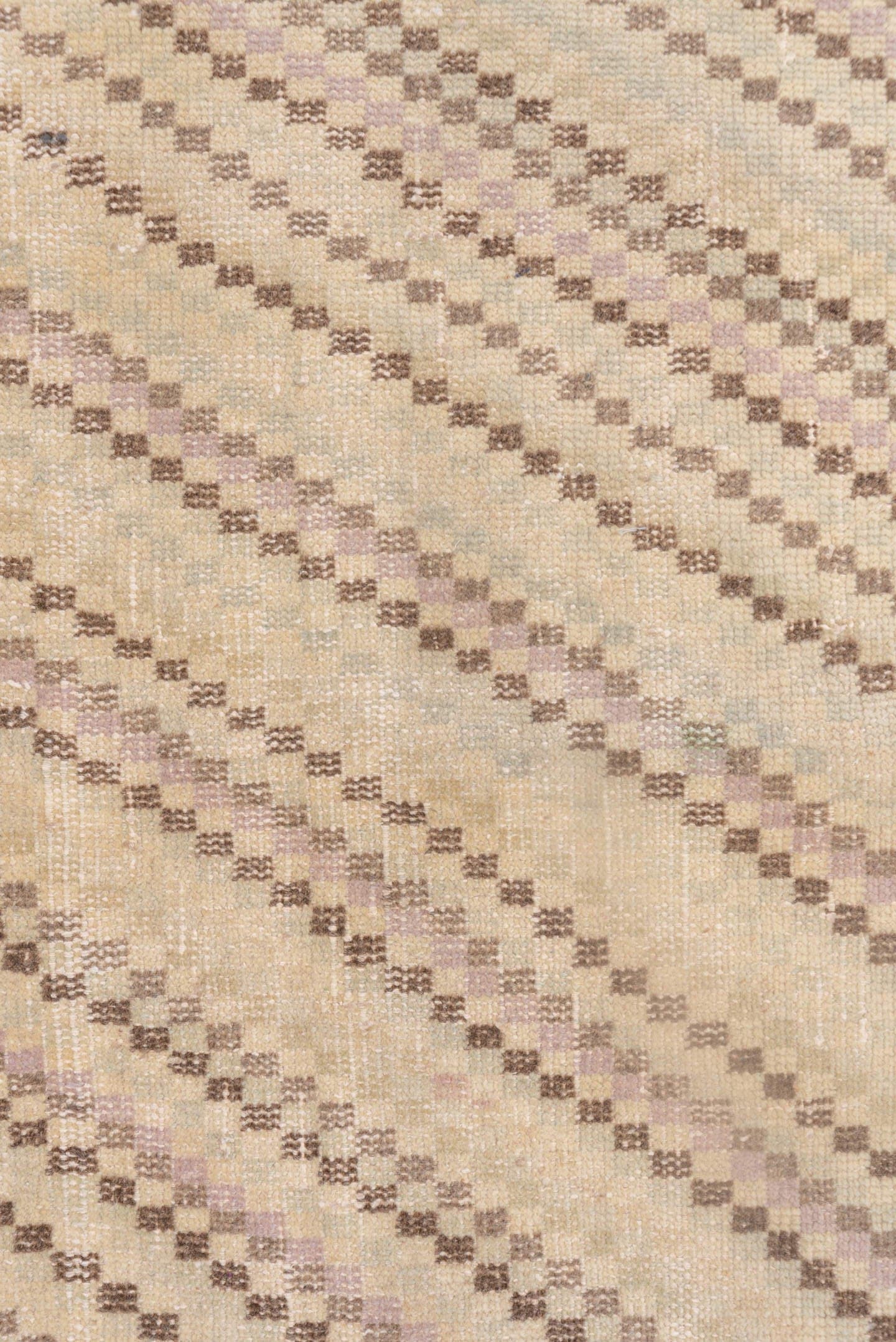 2' x 9' one-of-a-kind handmade vintage Oushak runner rug. Color palette: ivory, cream, taupe, blush, beige, gray, pink