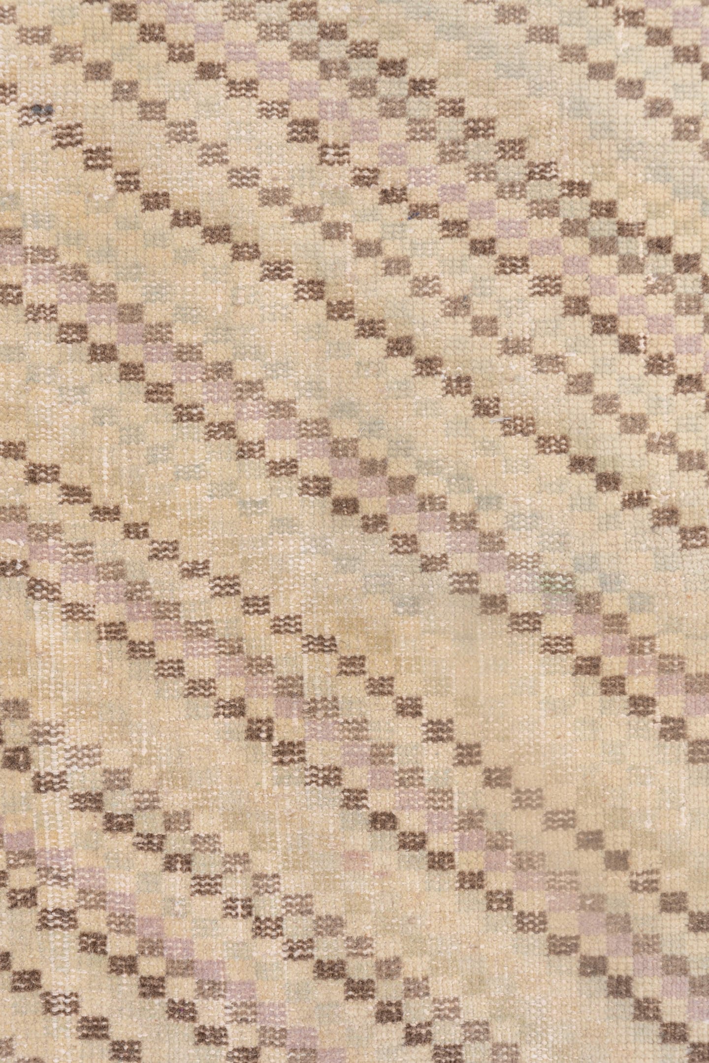 2' x 9' one-of-a-kind handmade vintage Oushak runner rug. Color palette: ivory, cream, taupe, blush, beige, gray, pink