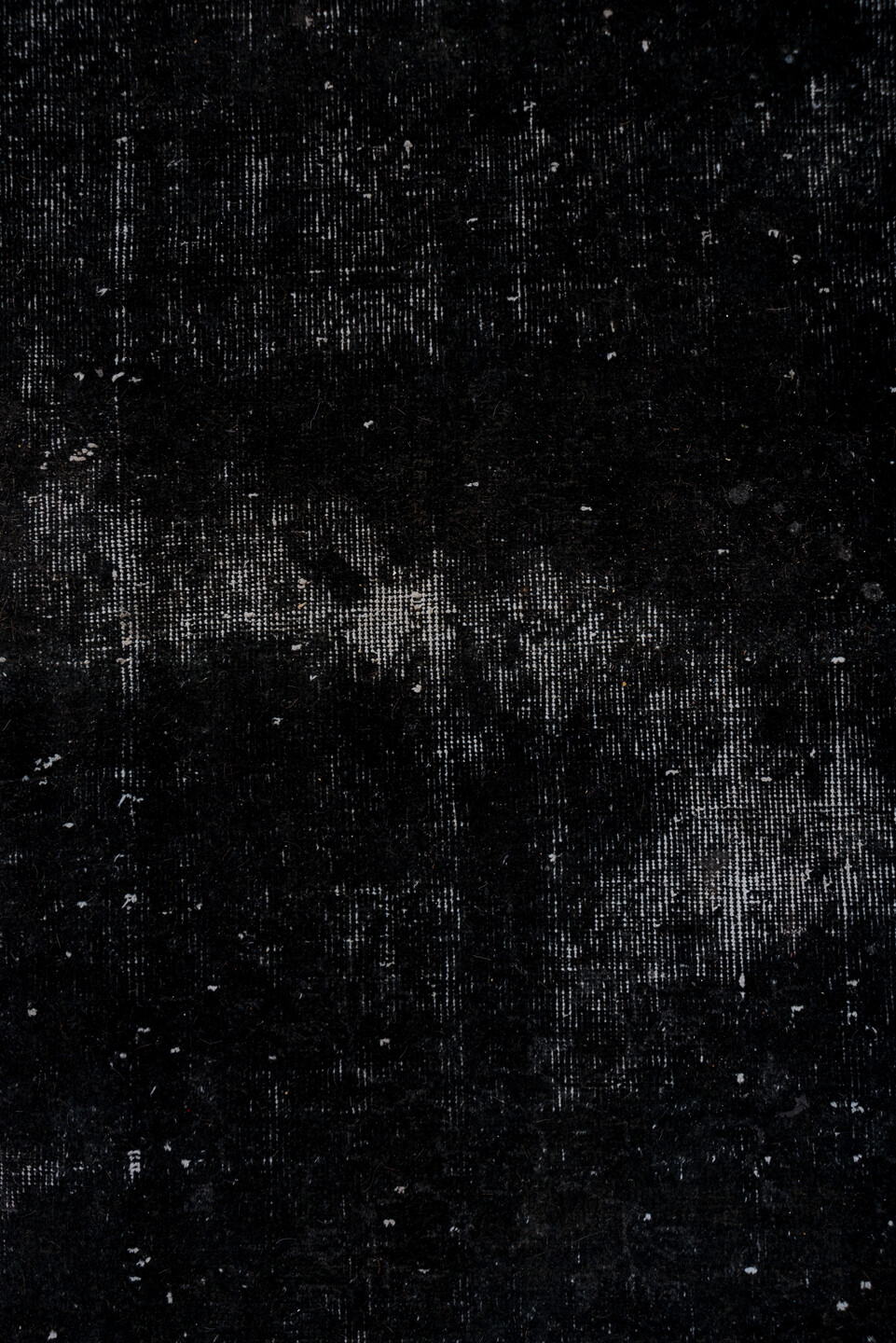 5' x 8' one-of-a-kind handmade vintage Overdyed medium size rug. Color palette: black, blue, charcoal, dark gray, dim gray