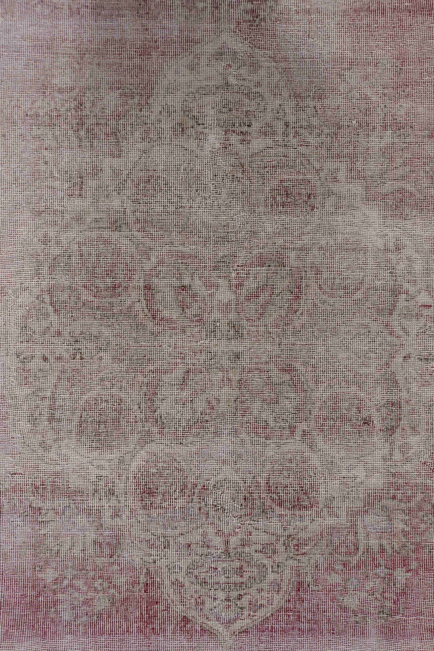 8' x 11' one-of-a-kind handmade vintage Oushak large size rug. Color palette: blush, ivory, rose, taupe, dusty pink, pink