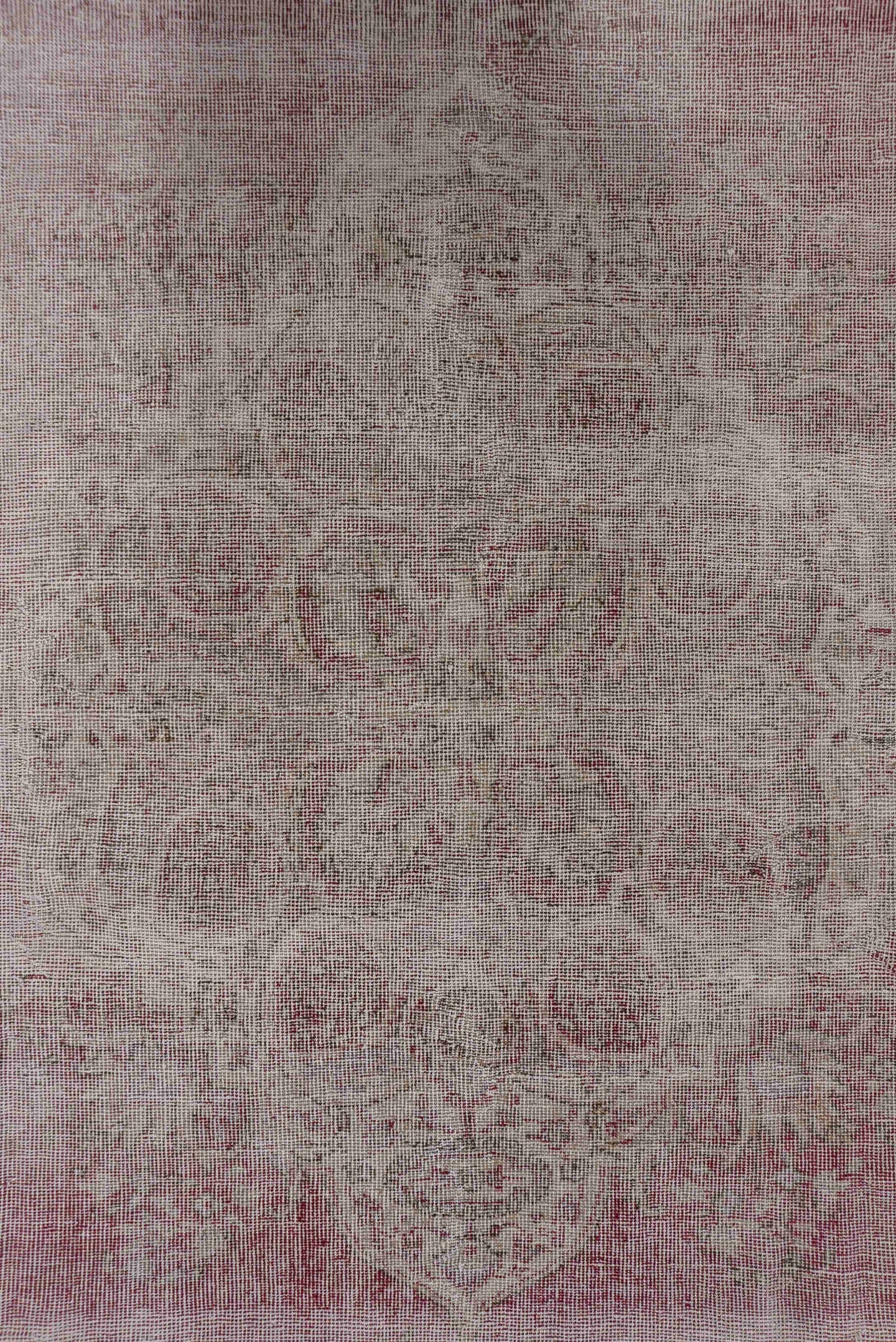 8' x 11' one-of-a-kind handmade vintage Oushak large size rug. Color palette: blush, ivory, rose, taupe, dusty pink, pink