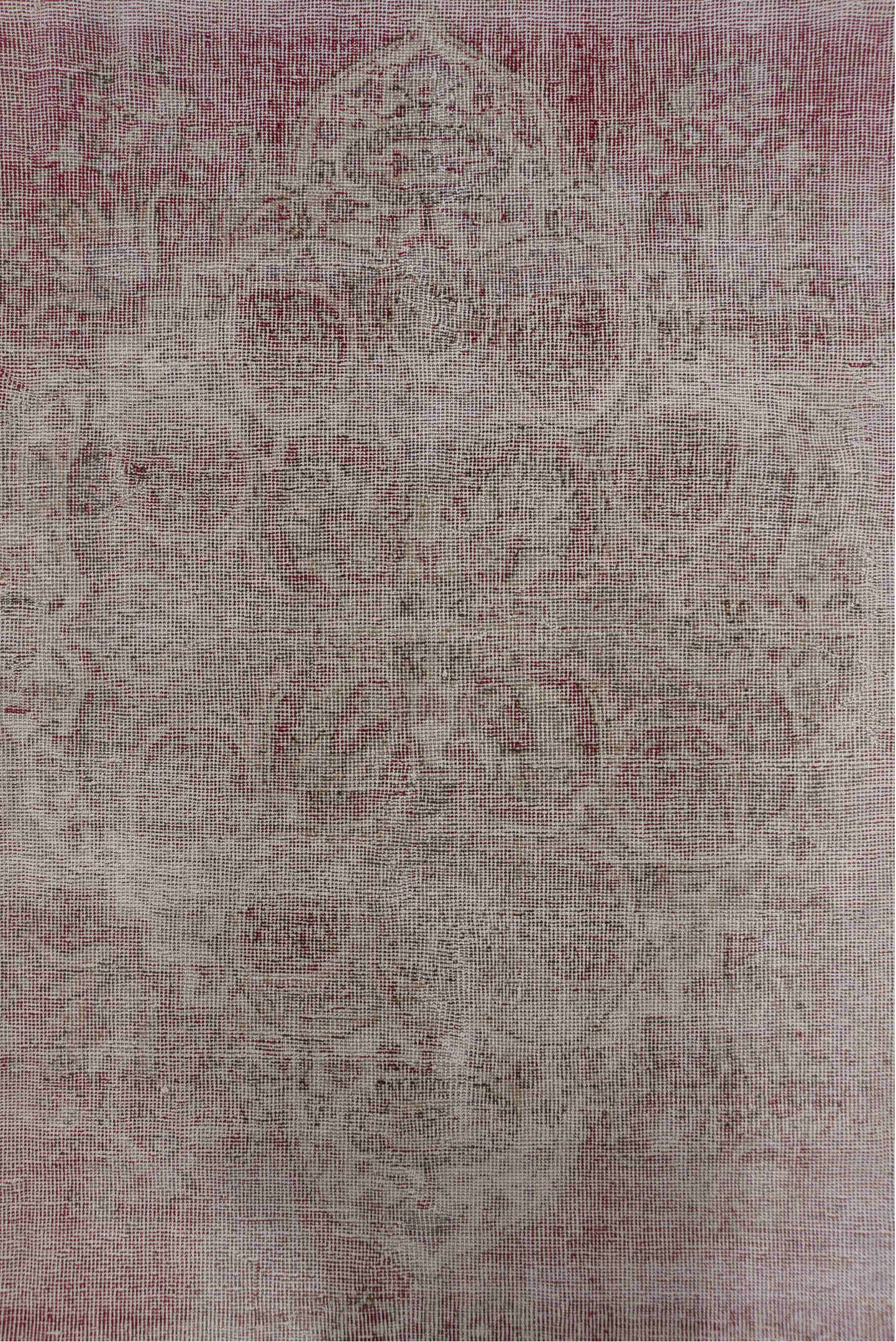 8' x 11' one-of-a-kind handmade vintage Oushak large size rug. Color palette: blush, ivory, rose, taupe, dusty pink, pink