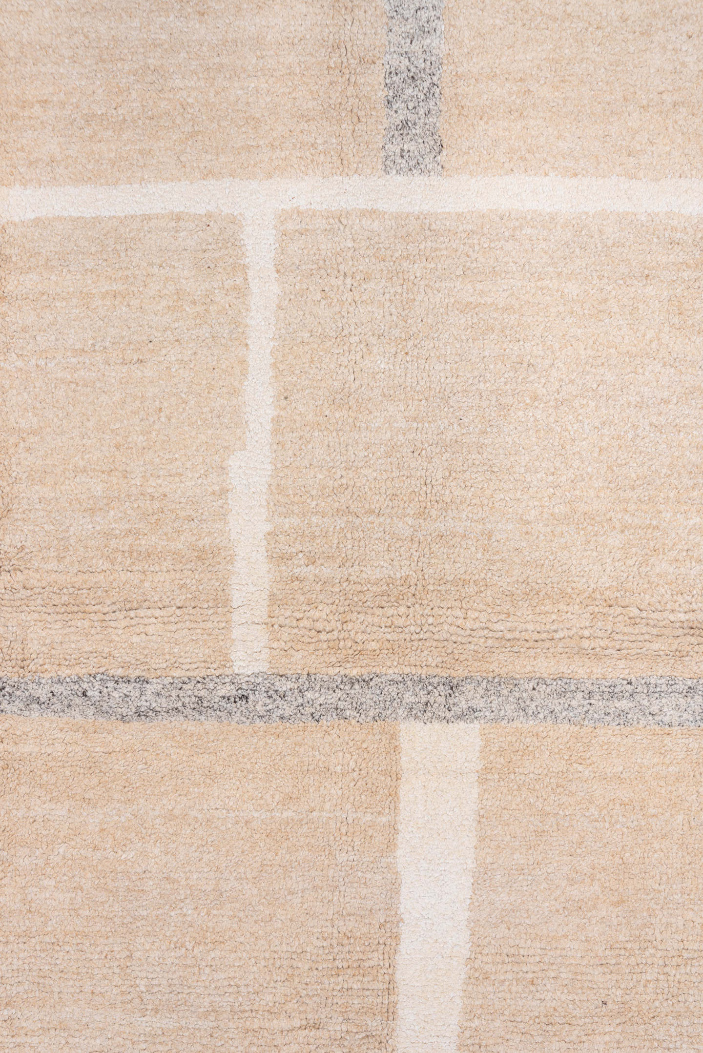8' x 9' one-of-a-kind handmade handmade Contemporary rug. Color palette: beige, ivory, cream, taupe, gray