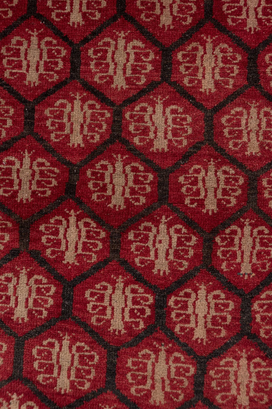 2' x 12' one-of-a-kind handmade antique Oushak runner rug. Color palette: red, burgundy, ivory, charcoal, rose, gray, black