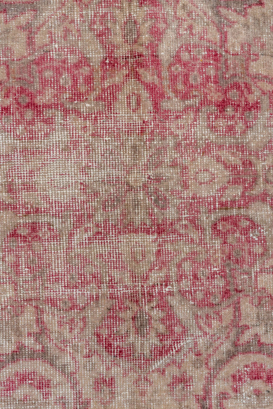 8' x 10' one-of-a-kind handmade vintage Oushak large size rug. Color palette: rose, ivory, taupe, dusty pink, beige