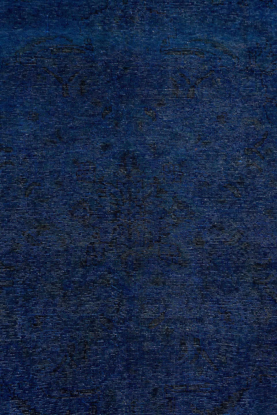 8' x 11' one-of-a-kind handmade vintage Overdyed large size rug. Color palette: navy, indigo, charcoal, slate, blue, purple