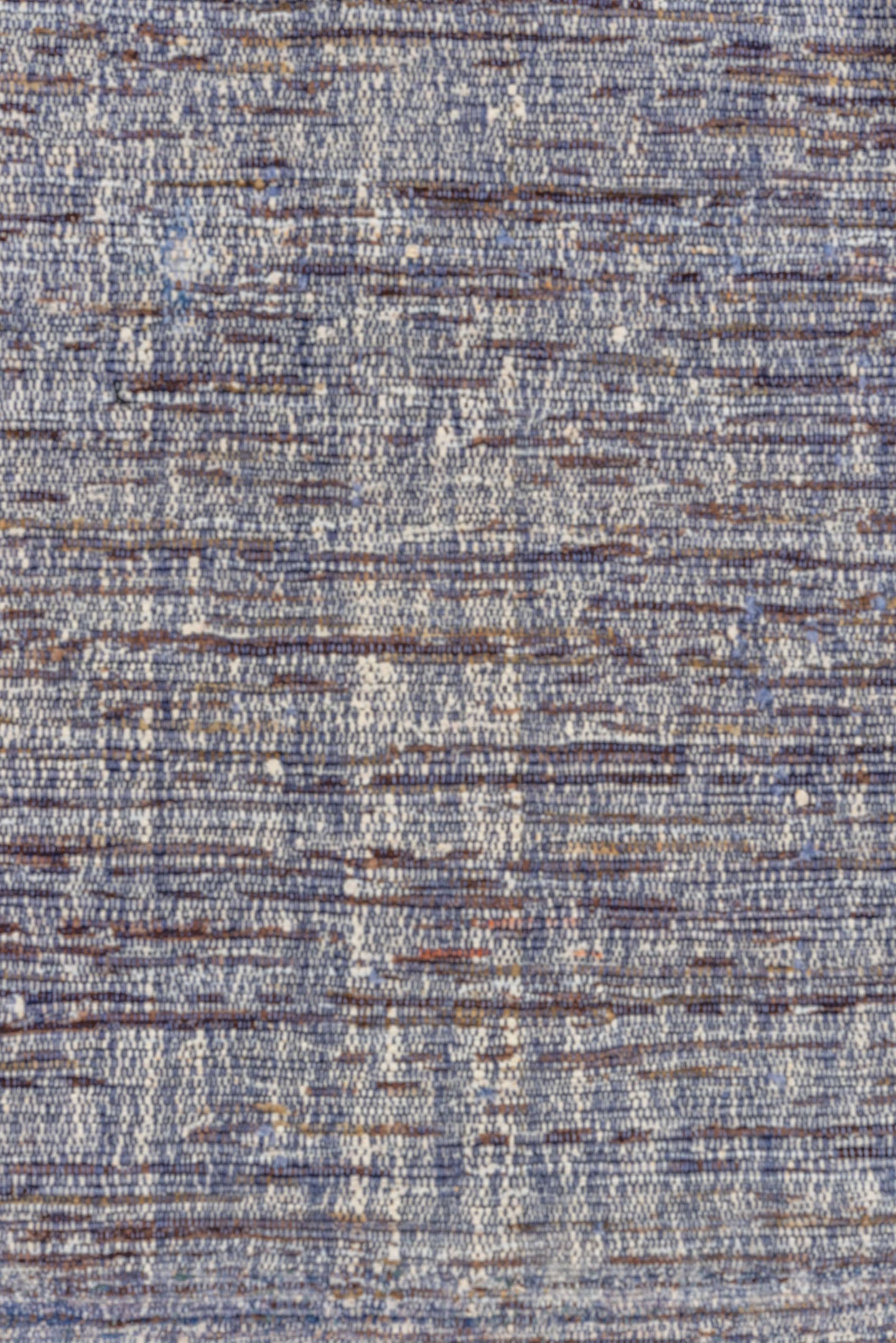 3' x 19' one-of-a-kind handmade vintage Kilim runner rug. Color palette: blue, ivory, slate, plum, taupe, gray, pink, purple