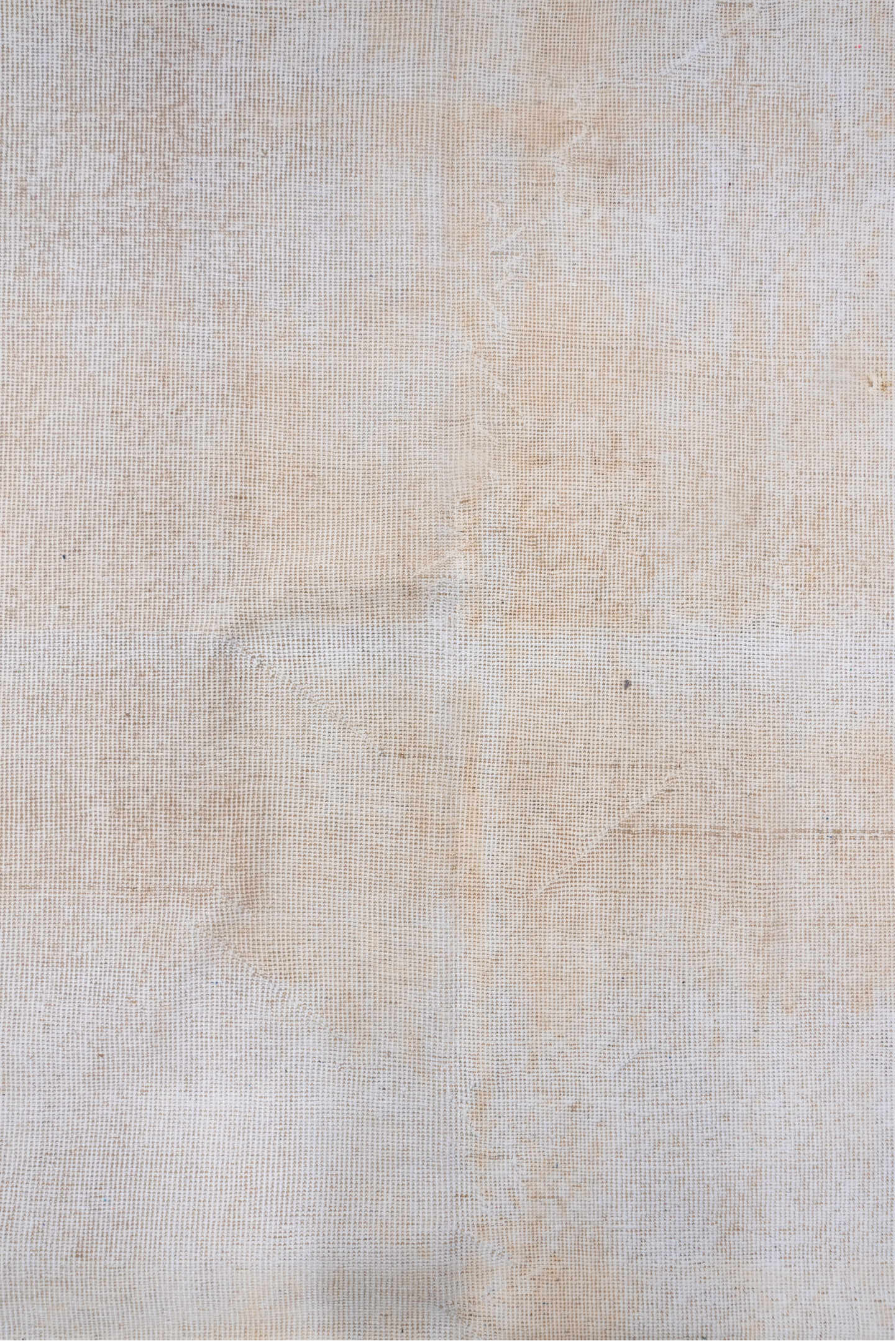 9' x 12' one-of-a-kind handmade vintage Oushak large size rug. Color palette: ivory, cream, beige, taupe, gray