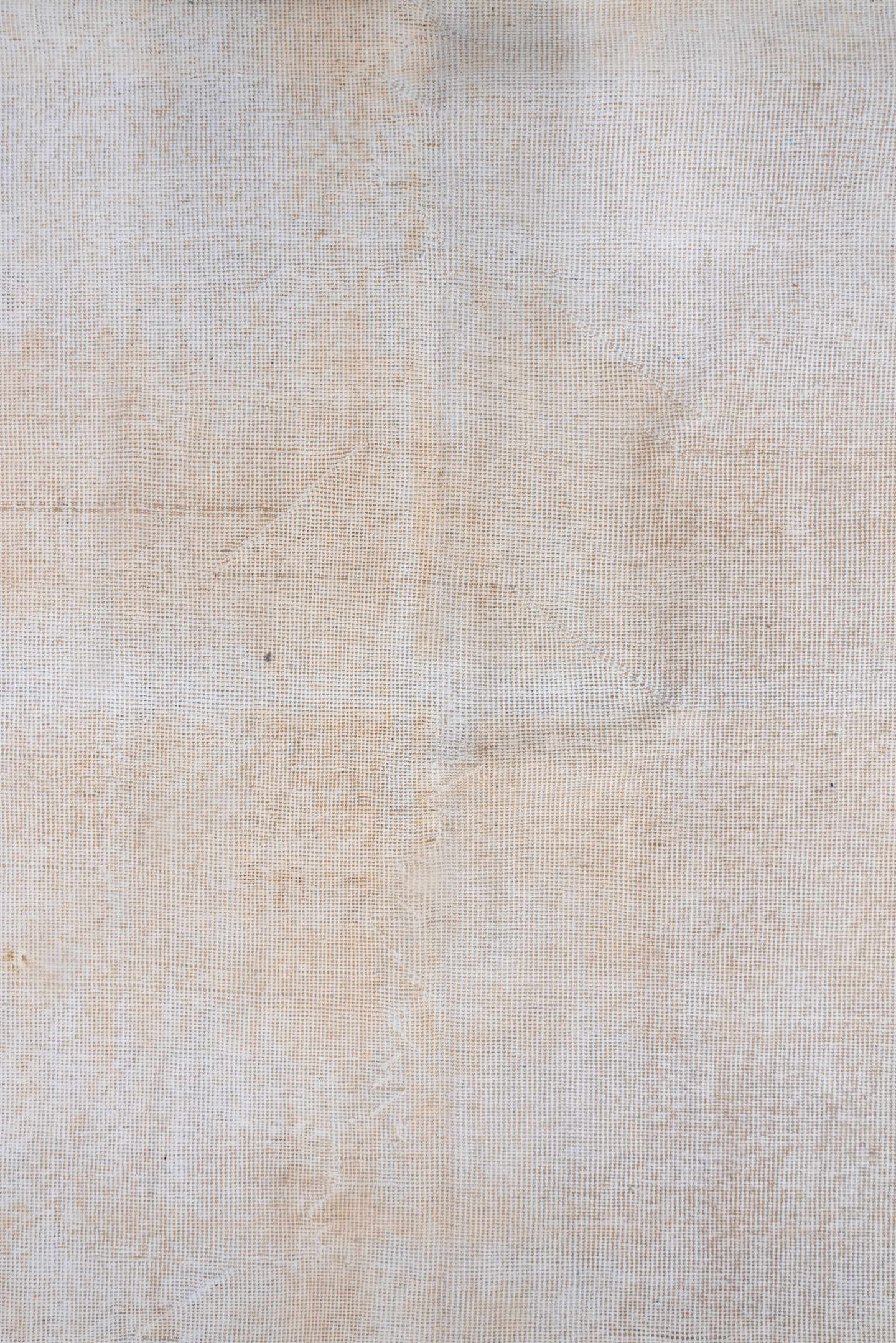 9' x 12' one-of-a-kind handmade vintage Oushak large size rug. Color palette: ivory, cream, beige, taupe, gray