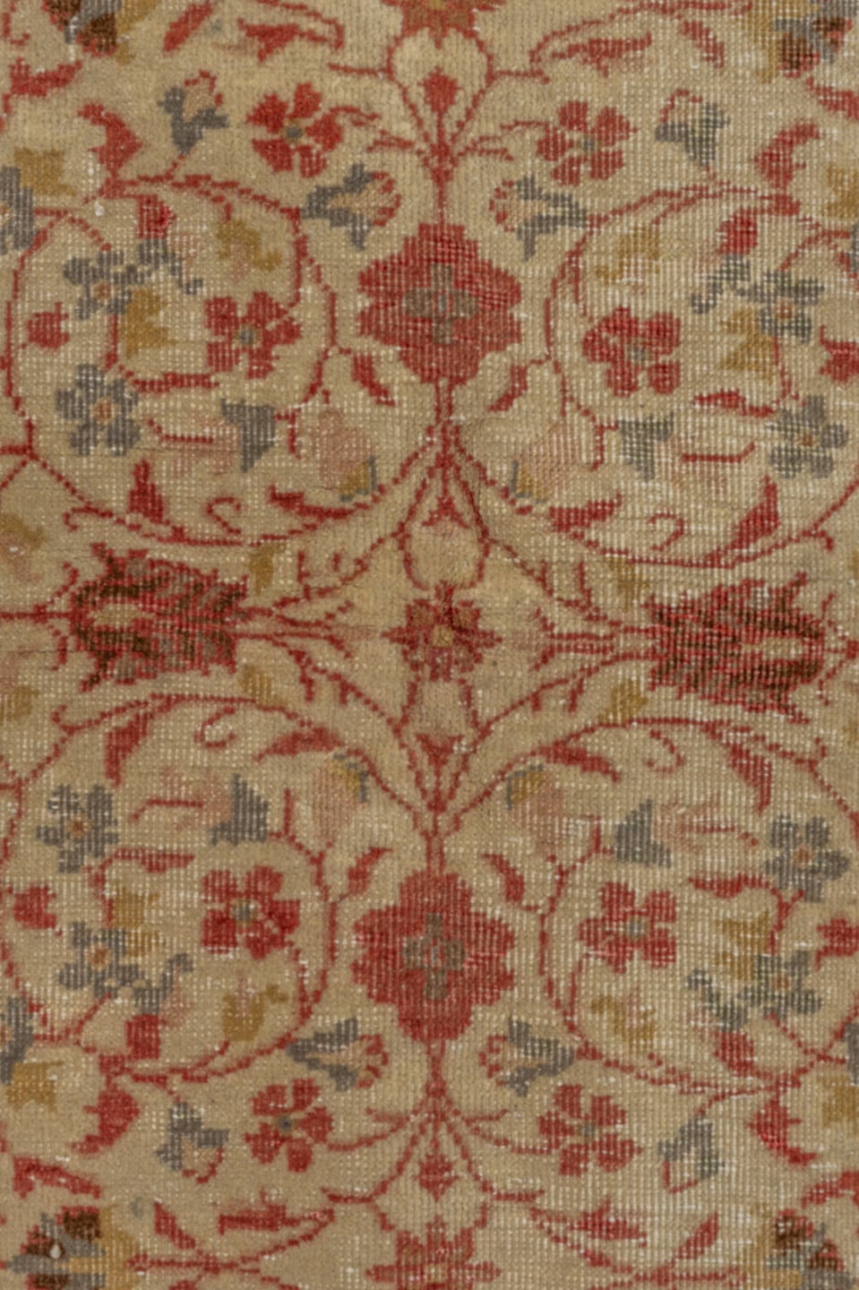 4' x 6' one-of-a-kind handmade vintage Kaisary small size rug. Color palette: ivory, rust, terracotta, sage, slate, beige