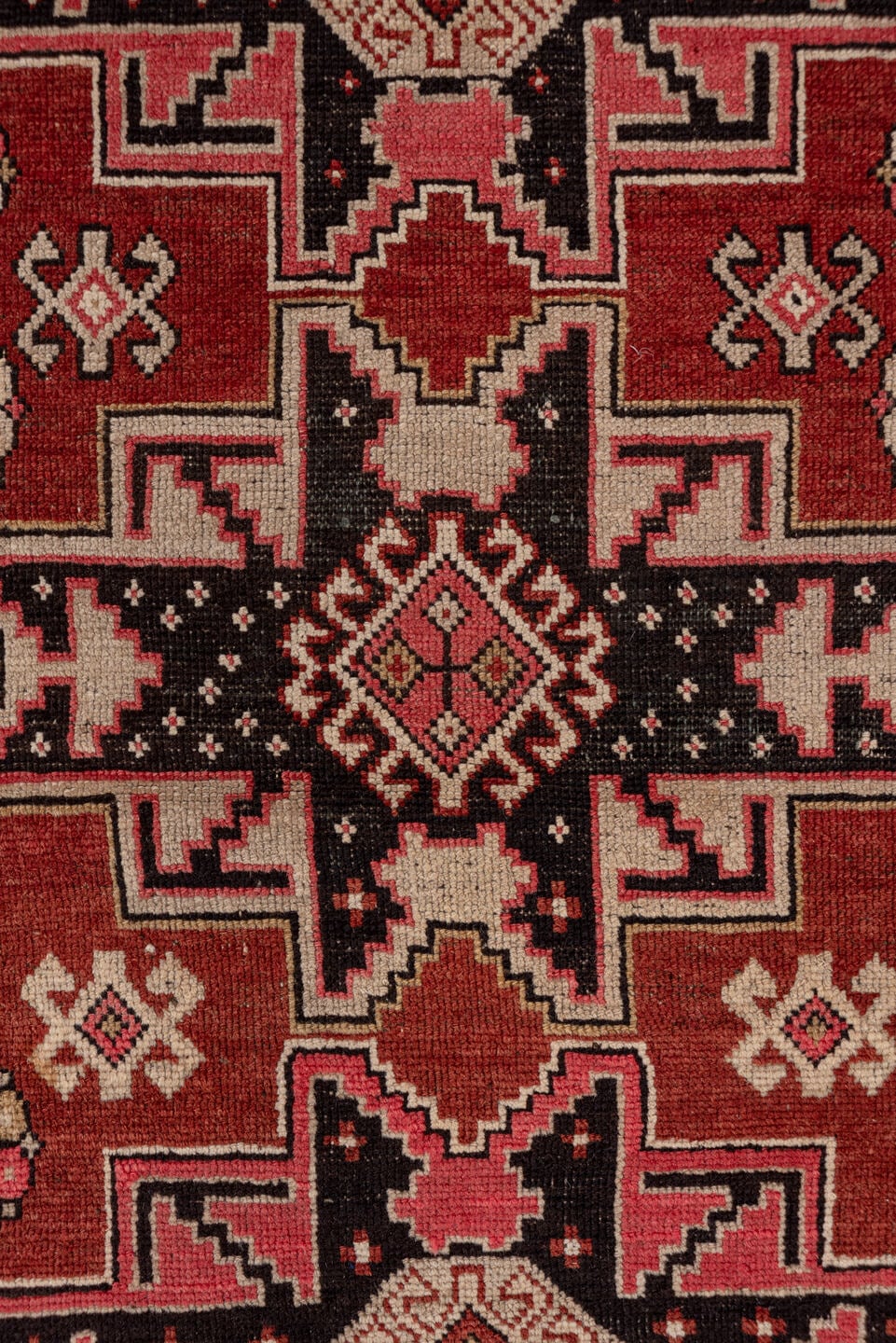 4' x 6' one-of-a-kind handmade antique Shirvan small size rug. Color palette: rust, ivory, charcoal, rose, terra cotta