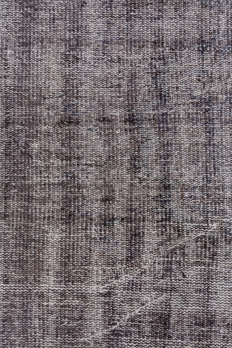 2' x 9' one-of-a-kind handmade vintage Overdyed runner rug. Color palette: taupe, charcoal, gray, ivory, beige, black