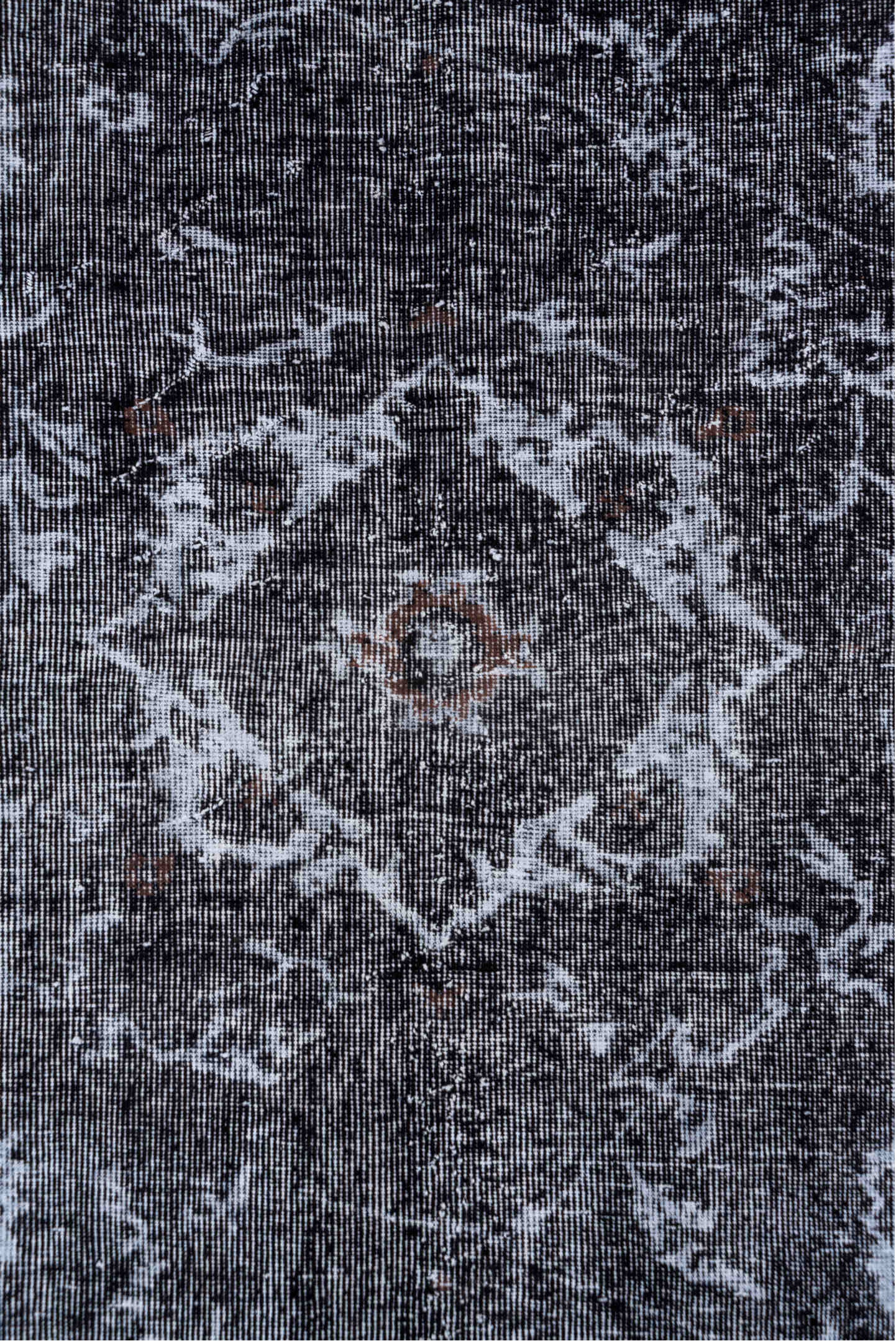 5' x 8' one-of-a-kind handmade vintage Oushak medium size rug. Color palette: black, blue, dim gray, gray, light blue