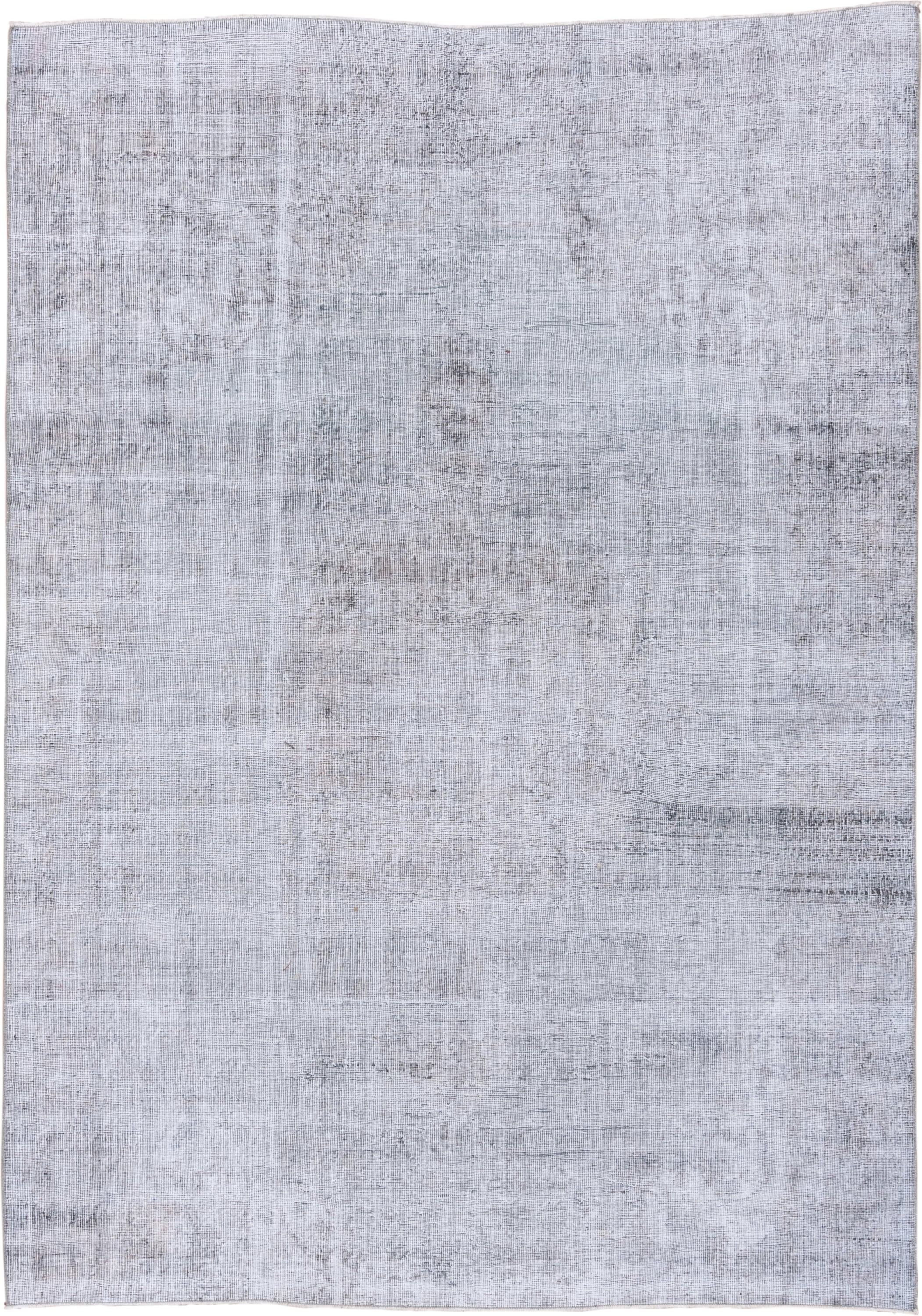 6' x 9' one-of-a-kind handmade vintage Oushak medium size rug. Color palette: ivory, pale blue, silver, gray, taupe