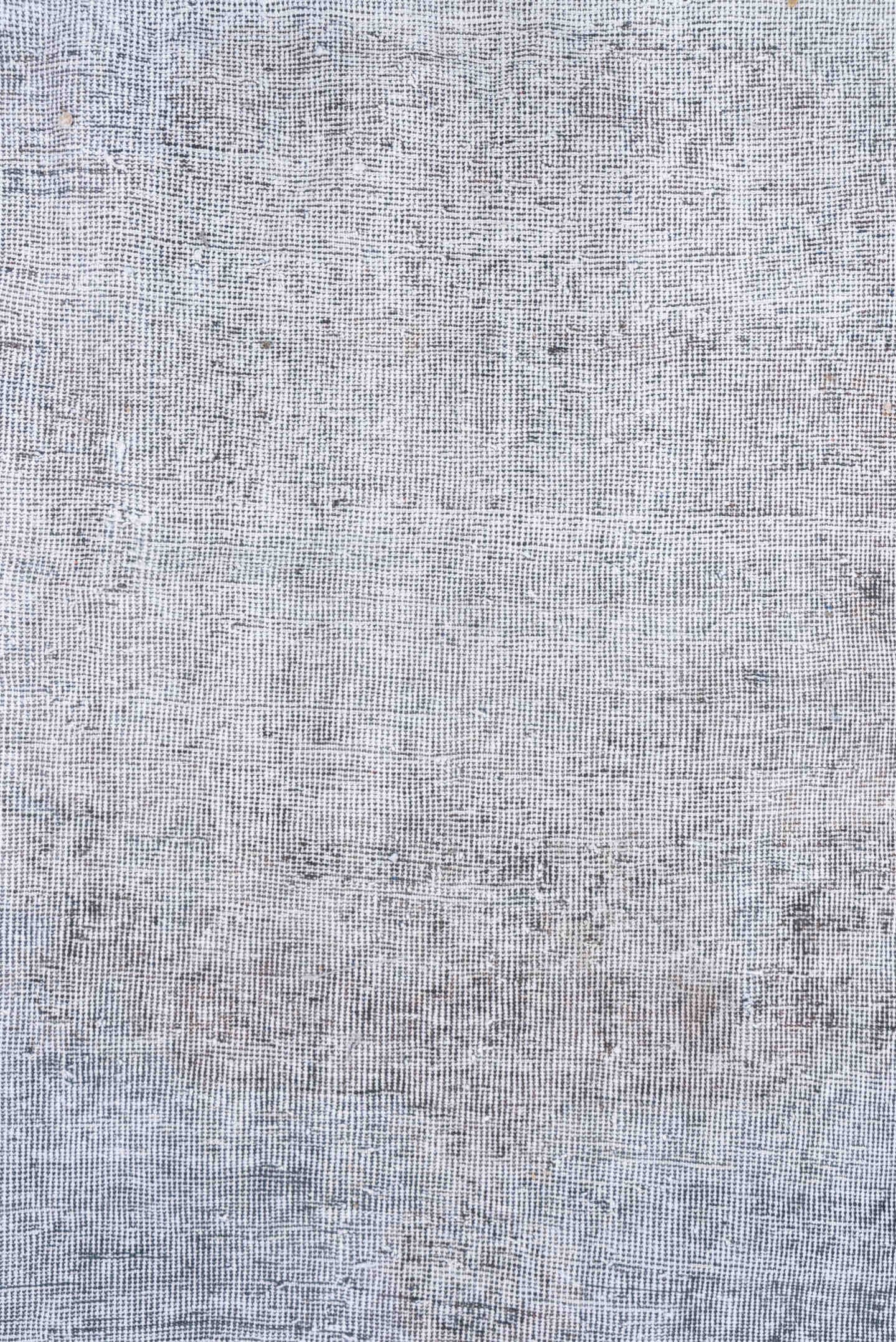 6' x 9' one-of-a-kind handmade vintage Oushak medium size rug. Color palette: ivory, pale blue, silver, gray, taupe