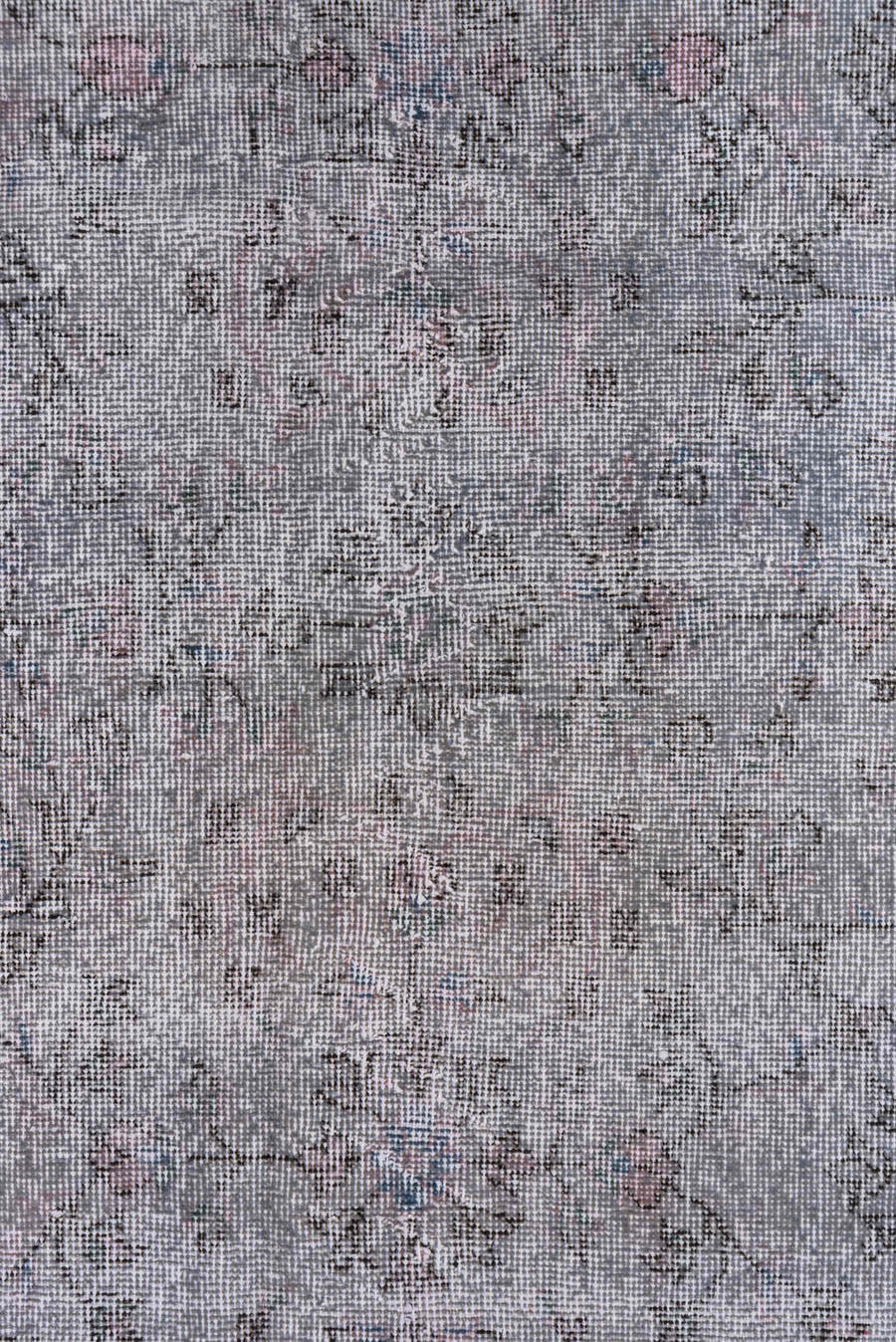 3' x 6' one-of-a-kind handmade vintage Overdyed small size rug. Color palette: taupe, ivory, gray, blush, beige, pink