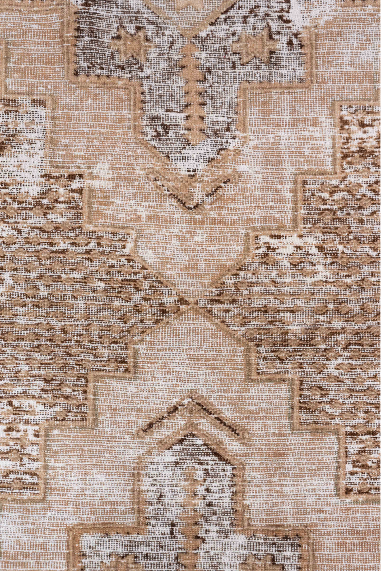 2' x 12' one-of-a-kind handmade vintage Oushak runner rug. Color palette: brown, gainsboro, gray, light gray, off-white