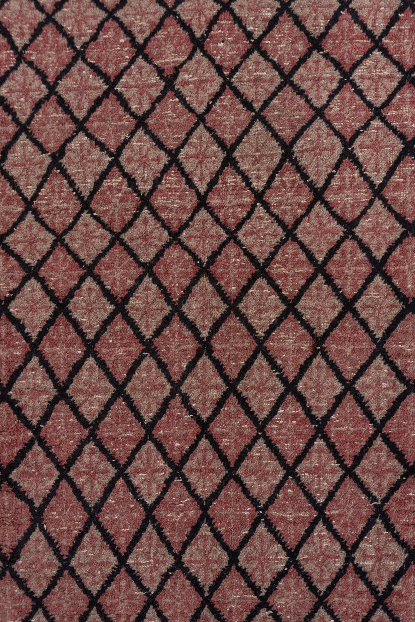 4' x 6' one-of-a-kind handmade vintage Oushak small size rug. Color palette: rose, charcoal, dusty pink, mauve, pink, red