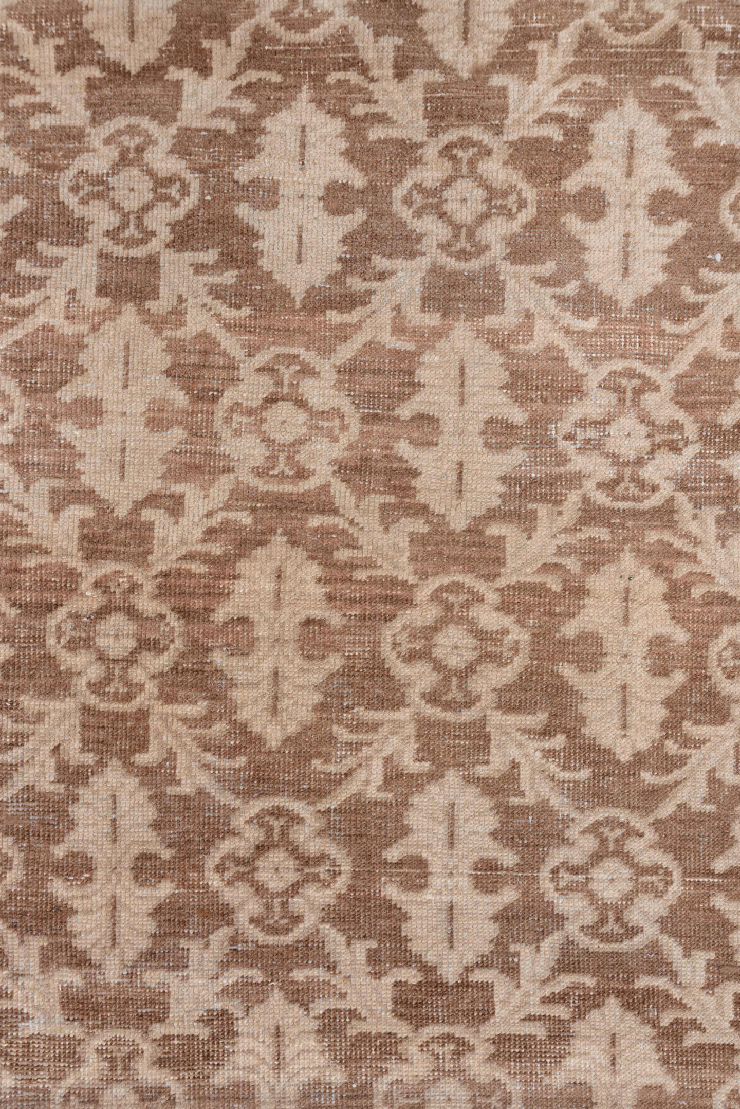 2' x 10' one-of-a-kind handmade vintage Oushak runner rug. Color palette: taupe, ivory, beige, brown, gray