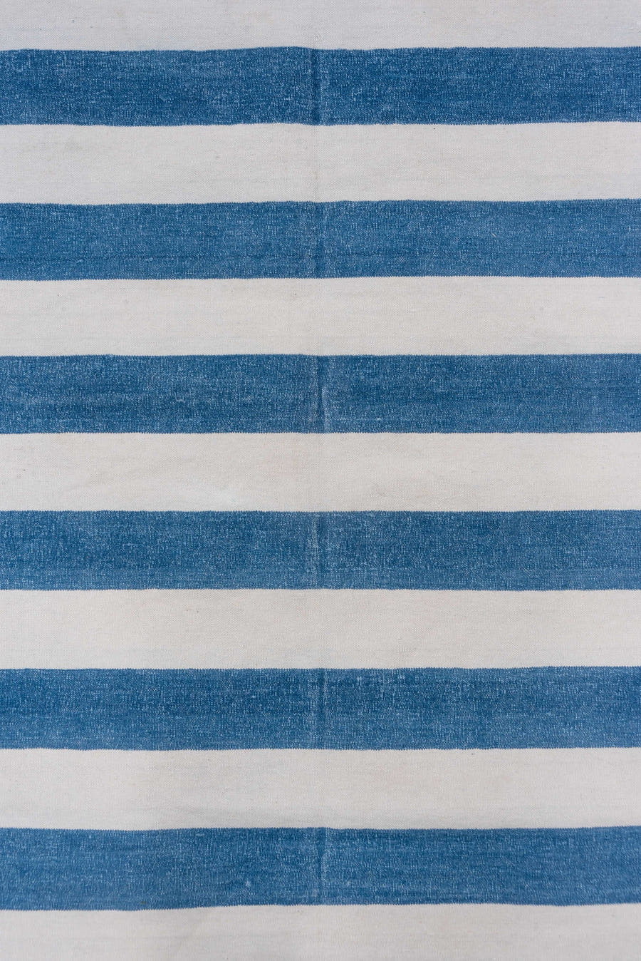 4' x 6' one-of-a-kind handmade vintage Dhurrie small size rug. Color palette: ivory, blue