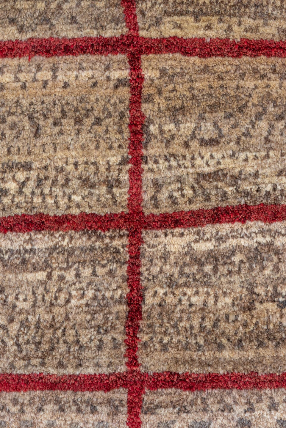 3' x 5' one-of-a-kind handmade antique Gabbe small size rug. Color palette: taupe, camel, rust, ivory, charcoal, brown