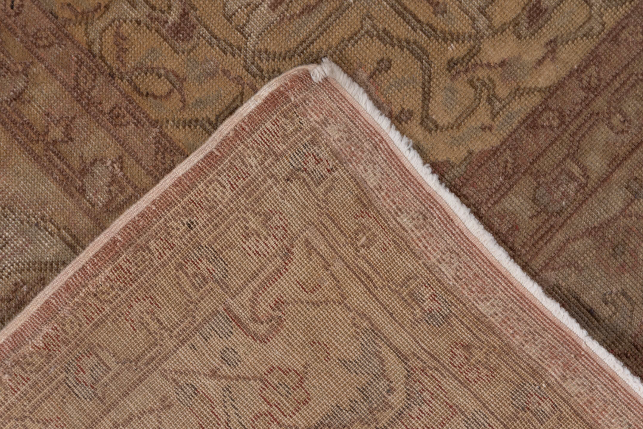 4' x 6' one-of-a-kind handmade vintage Sivas small size rug. Color palette: brown, gray, light gray, off-white, pink