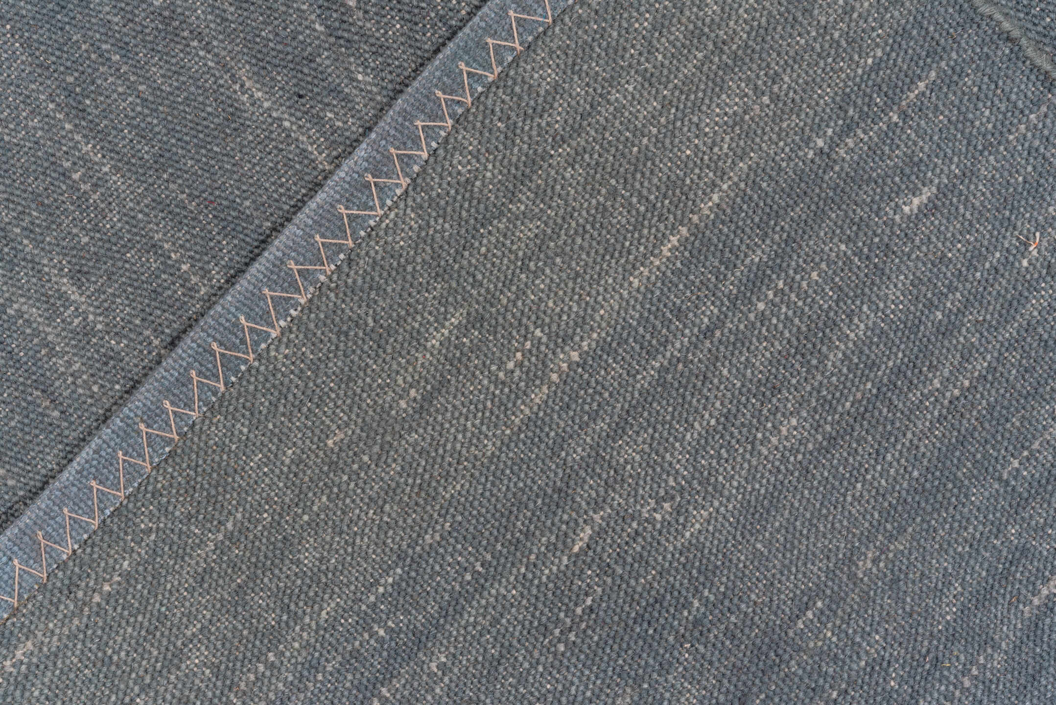 10' x 12' one-of-a-kind handmade vintage Kilim large size rug. Color palette: blue, dim gray, gray