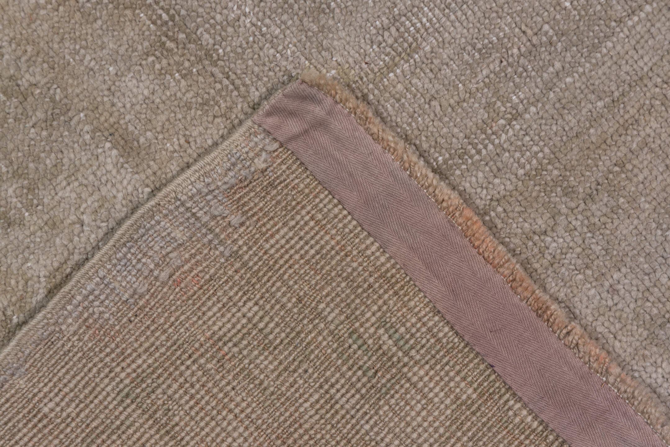 11' x 17' one-of-a-kind handmade antique Oushak oversize rug. Color palette: ivory, beige, taupe, cream, sand, gray