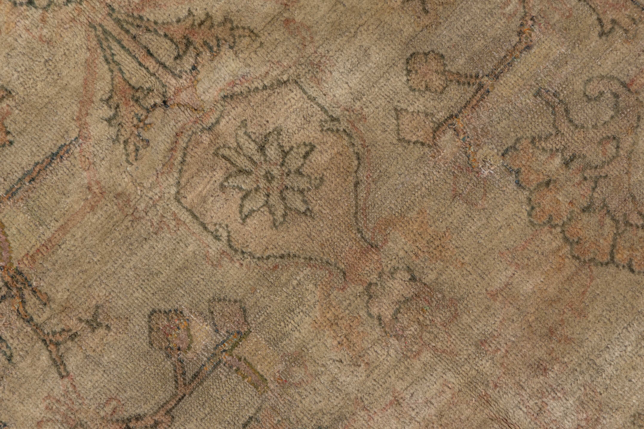 5' x 8' one-of-a-kind handmade vintage Sivas medium size rug. Color palette: brown, gray, light gray, off-white, orange