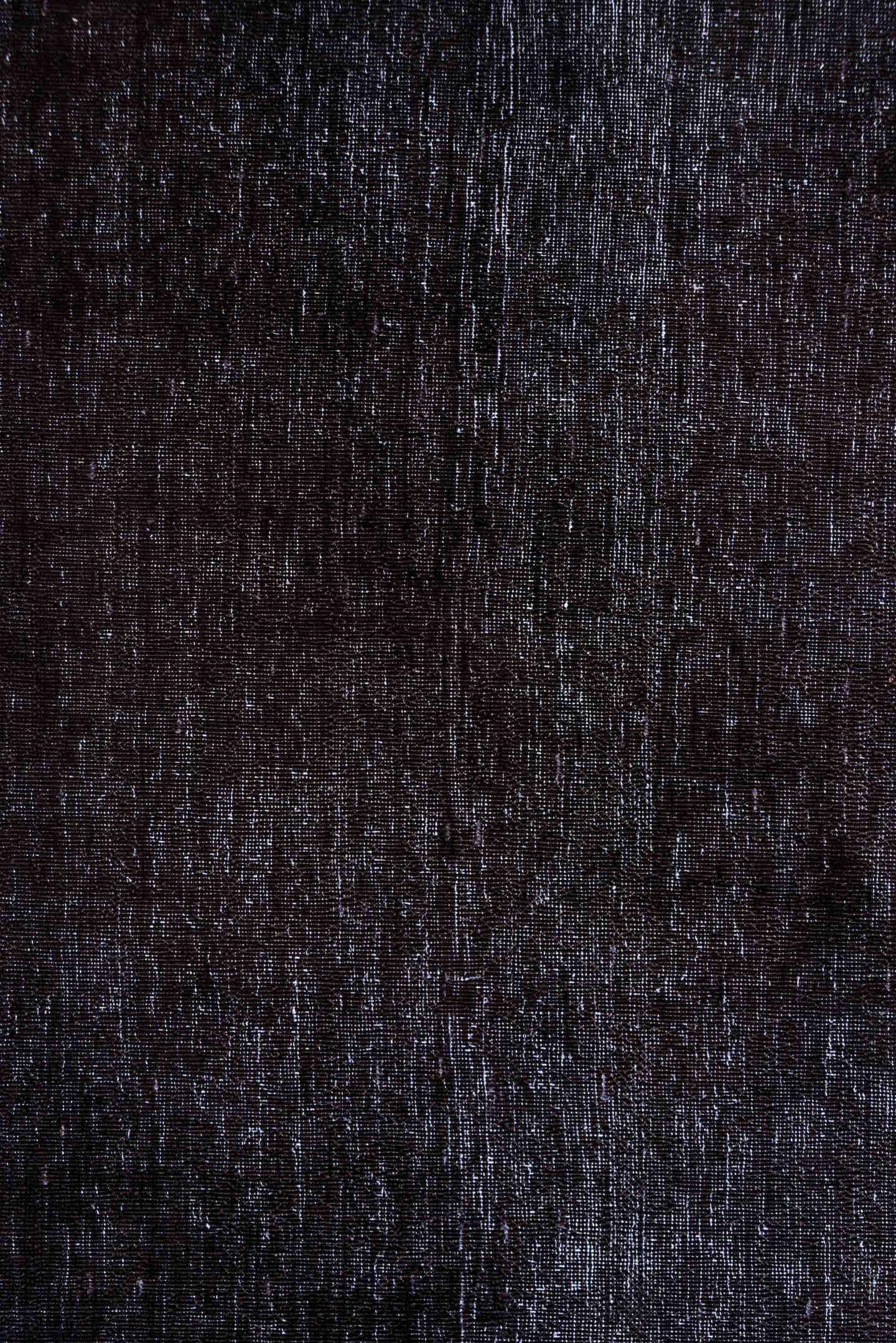 3' x 9' one-of-a-kind handmade vintage Overdyed runner rug. Color palette: charcoal, ebony, slate, gray, black