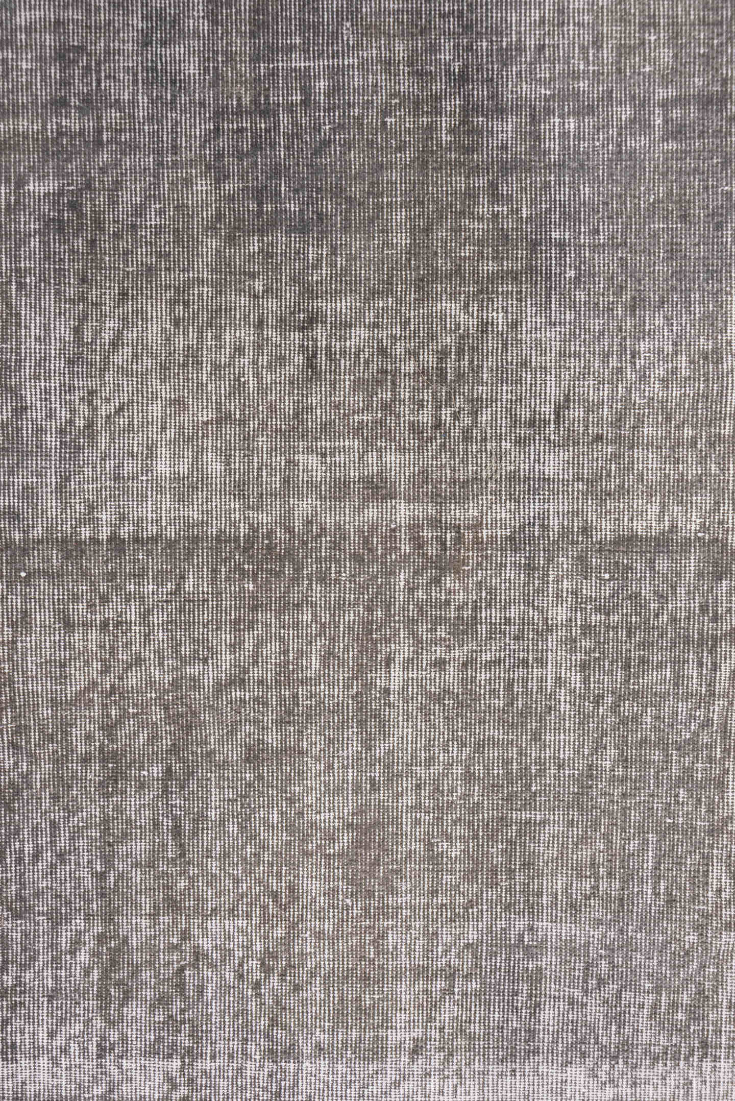 2' x 12' one-of-a-kind handmade vintage Overdyed runner rug. Color palette: taupe, ivory, gray, greige, beige