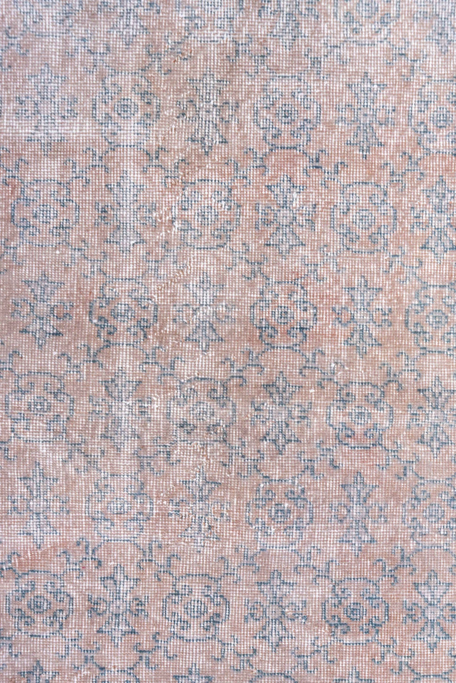 3' x 6' one-of-a-kind handmade vintage Overdyed small size rug. Color palette: blush, ivory, gray, taupe, pink, beige