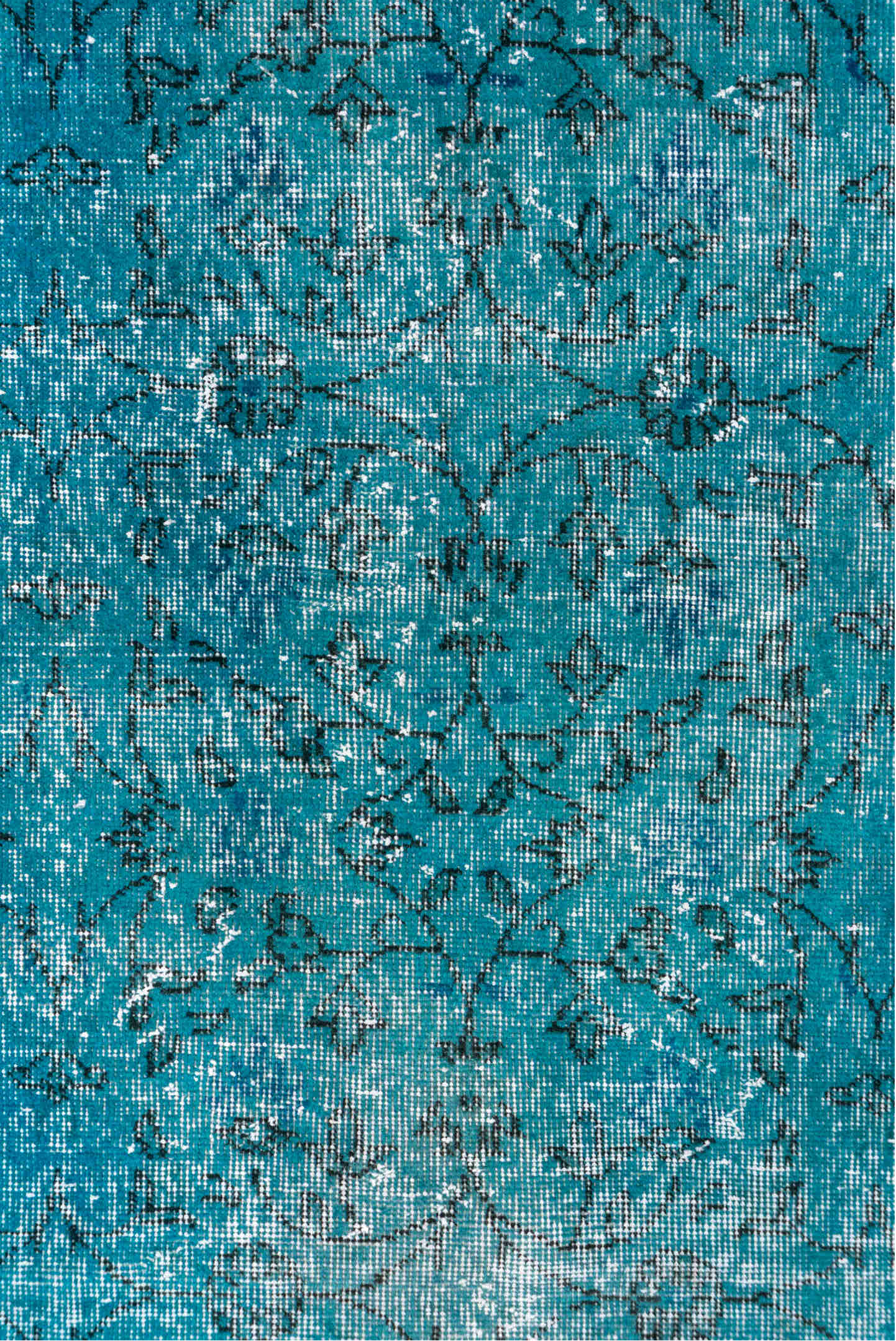 3' x 6' one-of-a-kind handmade vintage Overdyed small size rug. Color palette: blue, dark slate gray, gray, green