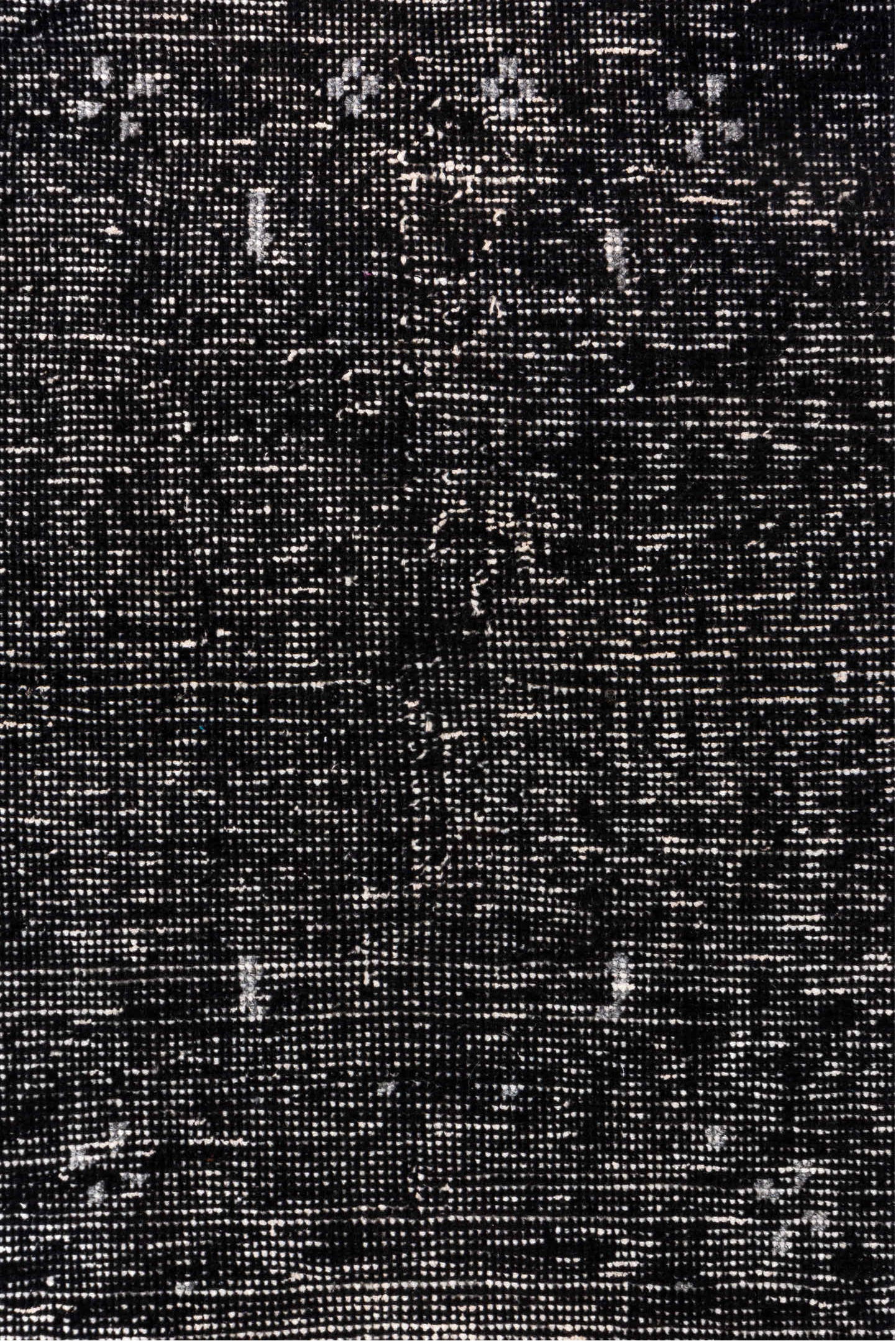 4' x 6' one-of-a-kind handmade vintage Overdyed small size rug. Color palette: black, charcoal, dim gray, gray, light gray