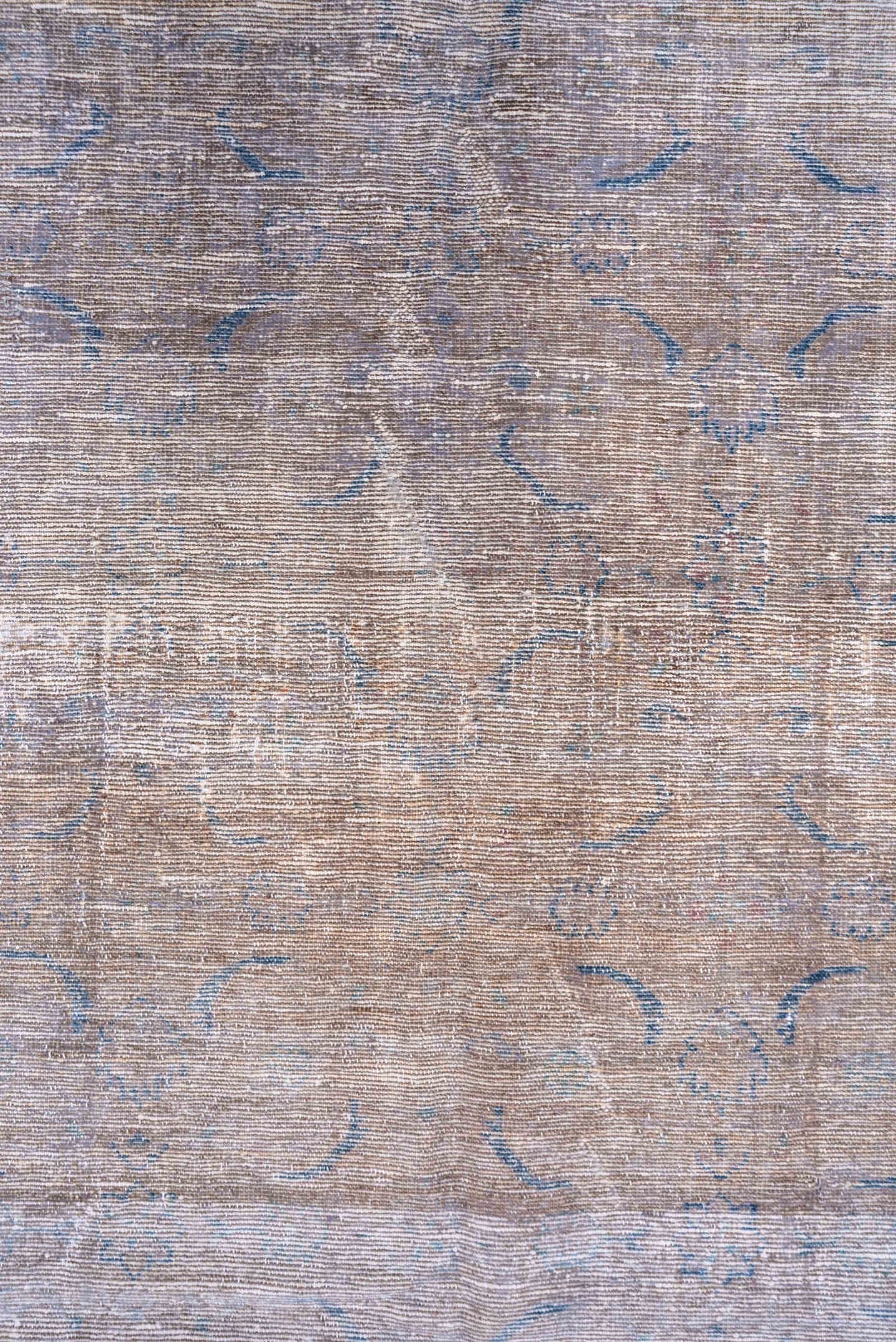 9' x 11' one-of-a-kind handmade vintage Overdyed large size rug. Color palette: blush, beige, powder blue, ivory, taupe
