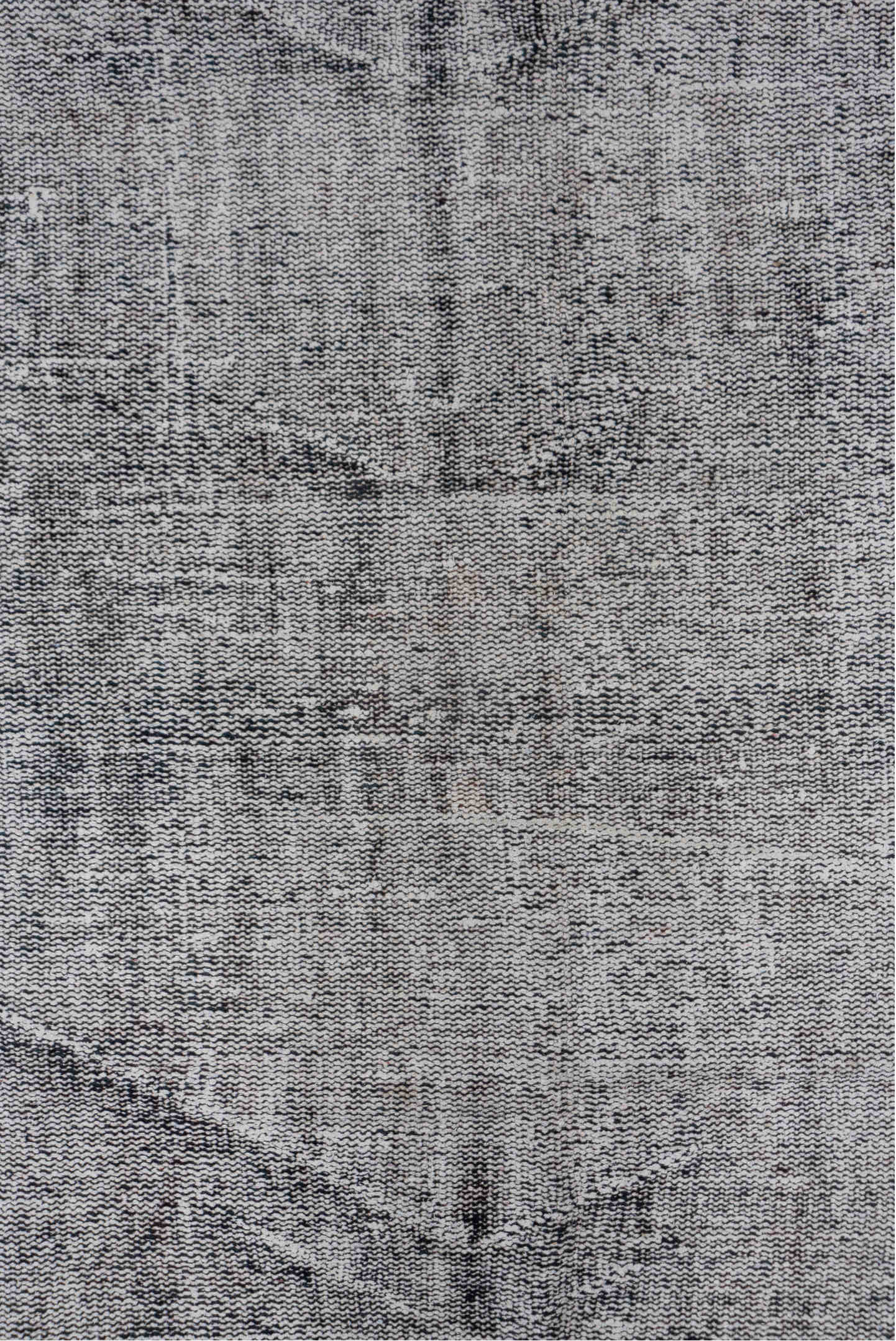6' x 9' one-of-a-kind handmade vintage Overdyed medium size rug. Color palette: black, charcoal, dark gray, dim gray