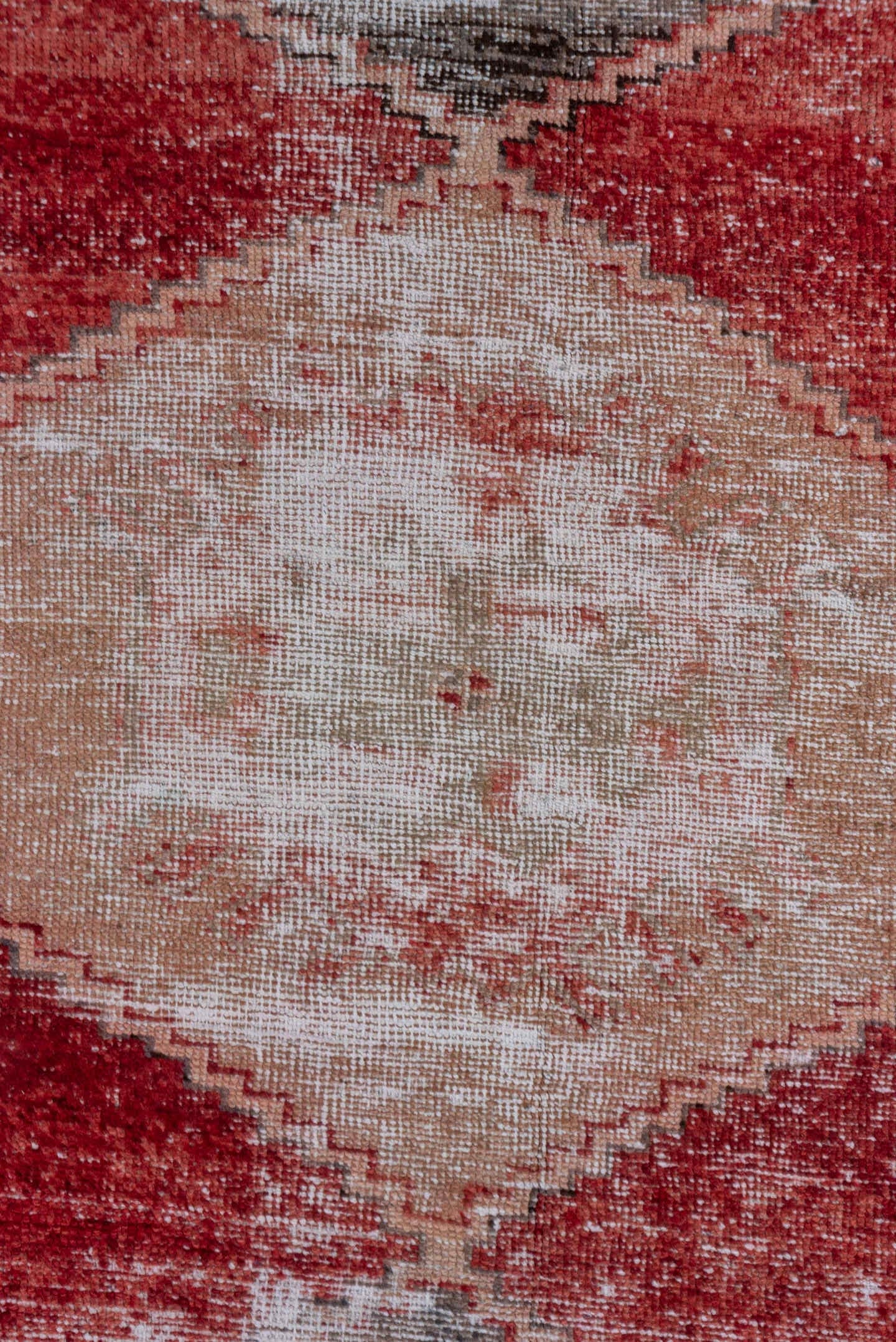 2' x 11' one-of-a-kind handmade vintage Oushak runner rug. Color palette: rust, blush, ivory, charcoal, rose, taupe