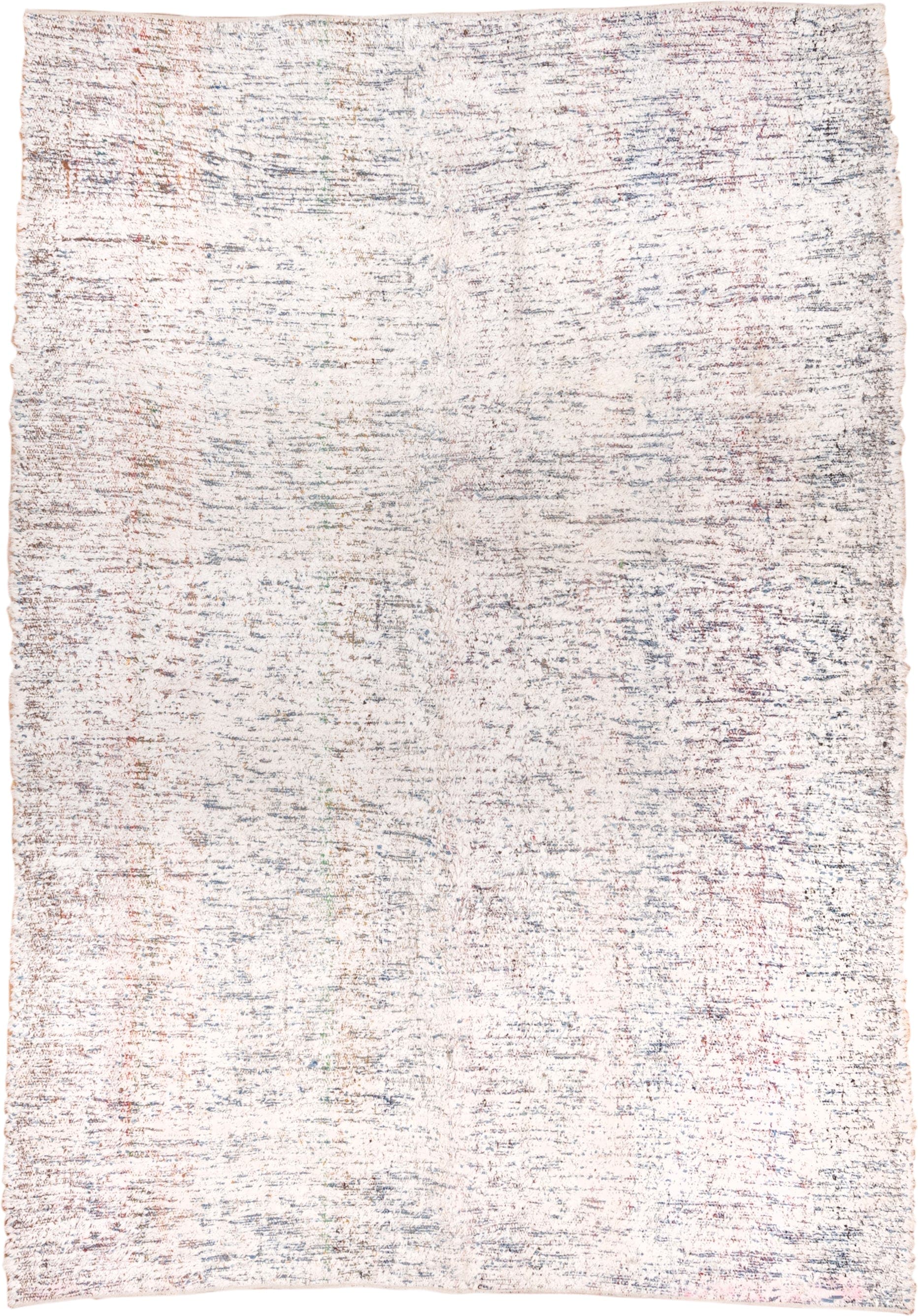 5' x 8' one-of-a-kind handmade vintage Kilim medium size rug. Color palette: ivory, blue, rose, taupe, sage, terra cotta