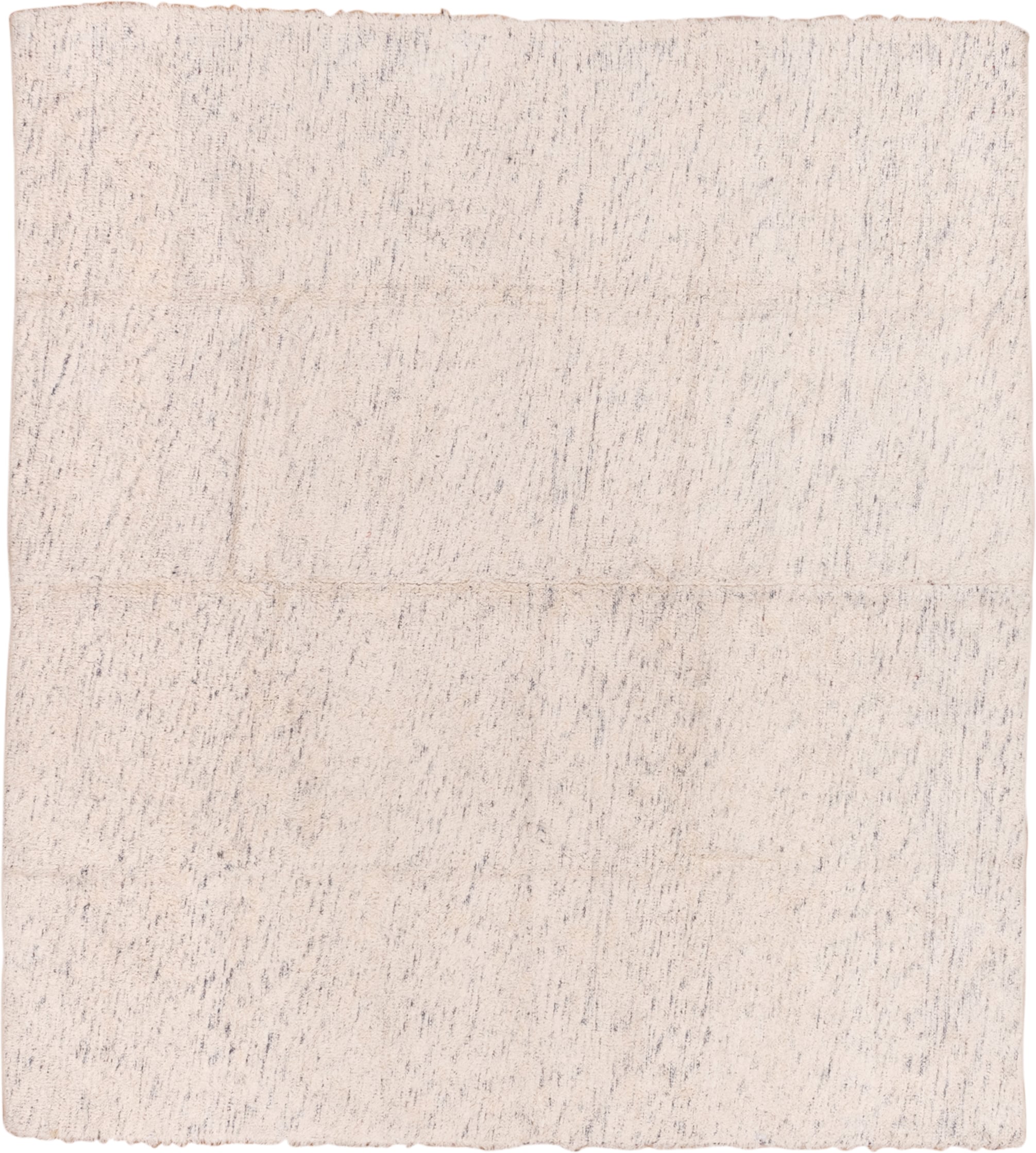 6' x 6' one-of-a-kind handmade vintage Kilim rug. Color palette: ivory, cream, light gray, taupe, beige, gray