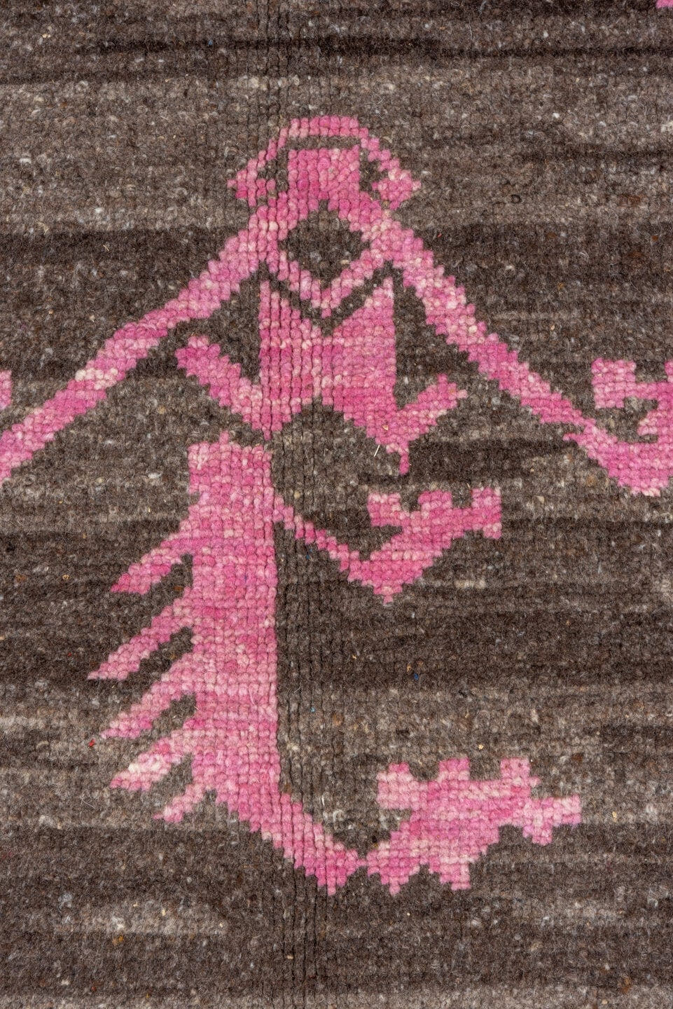 10' x 13' one-of-a-kind handmade vintage Kars large size rug. Color palette: charcoal, lavender, ivory, sky_blue, orange