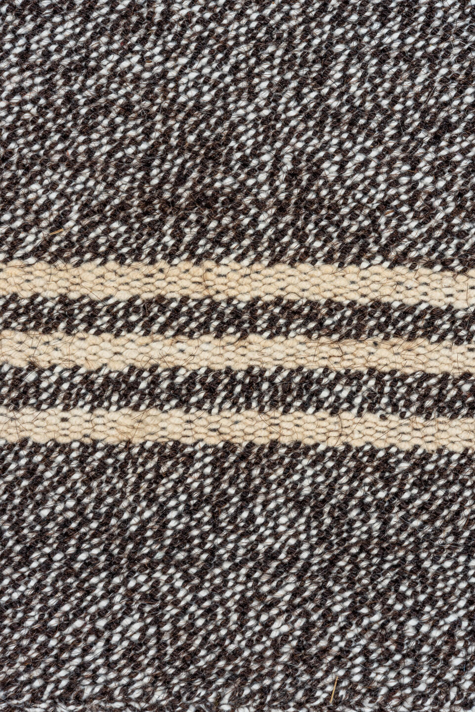 6' x 9' one-of-a-kind handmade antique Flatweave medium size rug. Color palette: charcoal, ivory, gray, black
