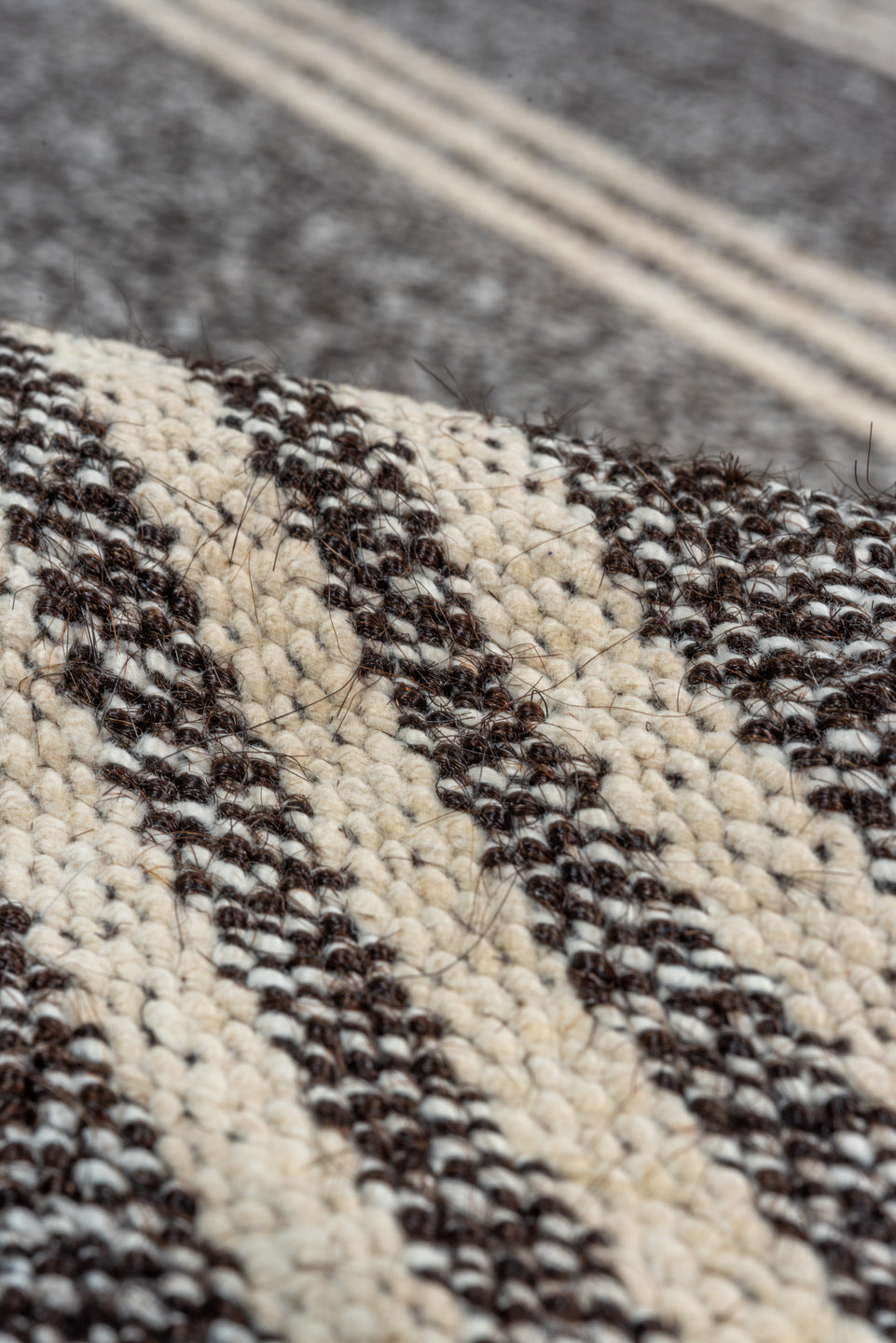 6' x 9' one-of-a-kind handmade antique Flatweave medium size rug. Color palette: charcoal, ivory, gray, black