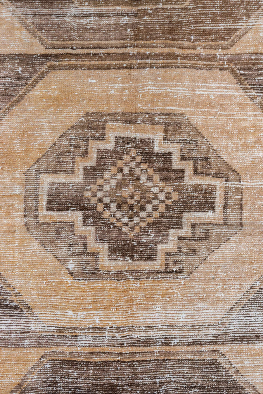 2' x 12' one-of-a-kind handmade vintage Oushak runner rug. Color palette: taupe, camel, ivory, brown, beige, gray