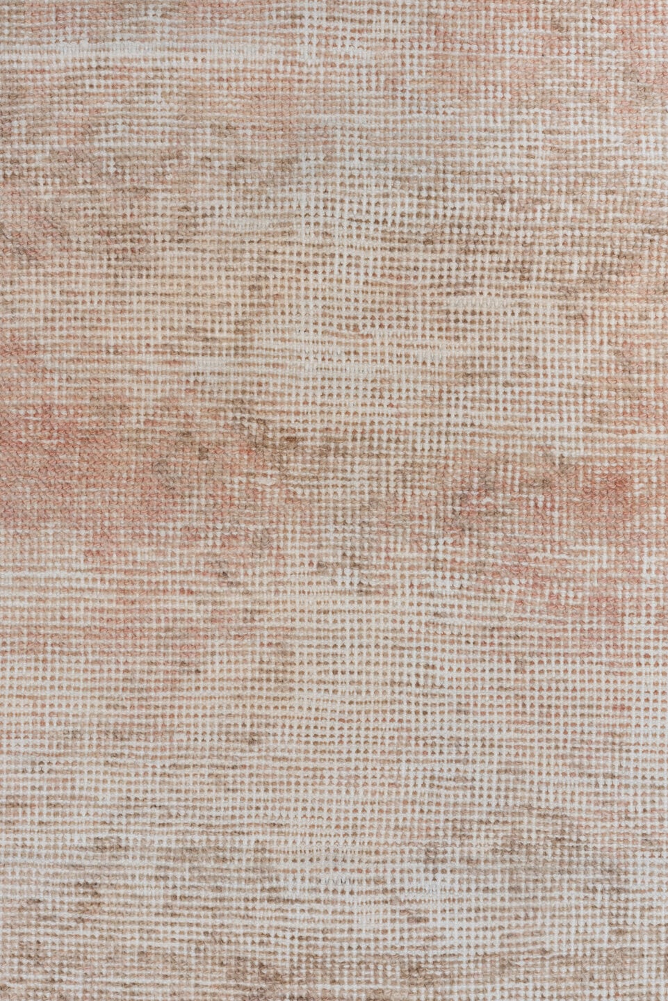 3' x 7' one-of-a-kind handmade vintage Oushak runner rug. Color palette: blush, ivory, beige, rose, taupe, pink, red, gray