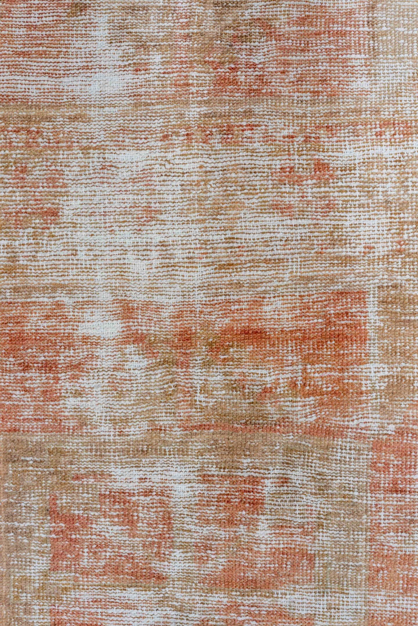 2' x 9' one-of-a-kind handmade vintage Oushak runner rug. Color palette: terra cotta, ivory, beige, blush, taupe, terracotta
