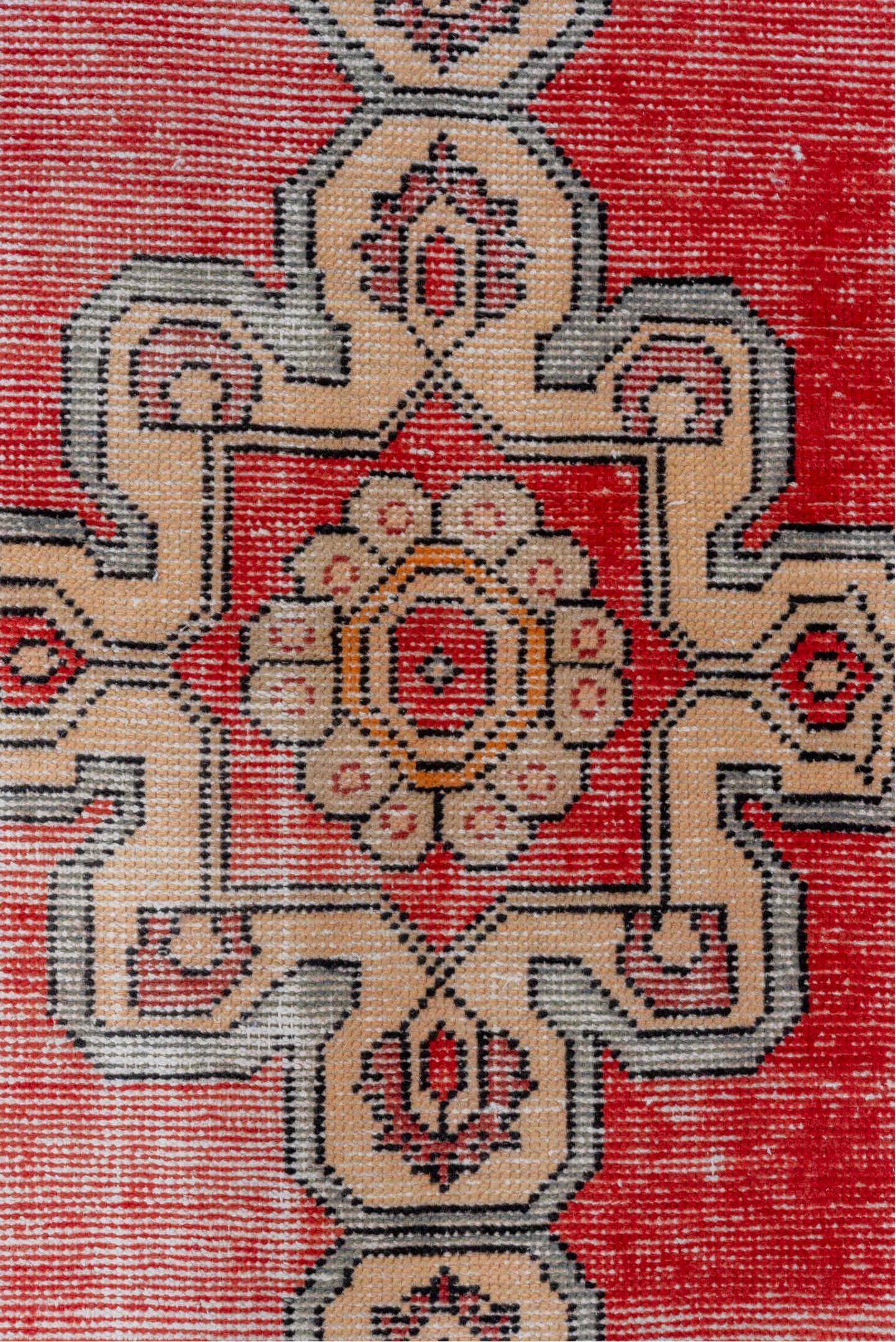 2' x 8' one-of-a-kind handmade vintage Oushak runner rug. Color palette: brown, gray, indian red, light gray, off-white