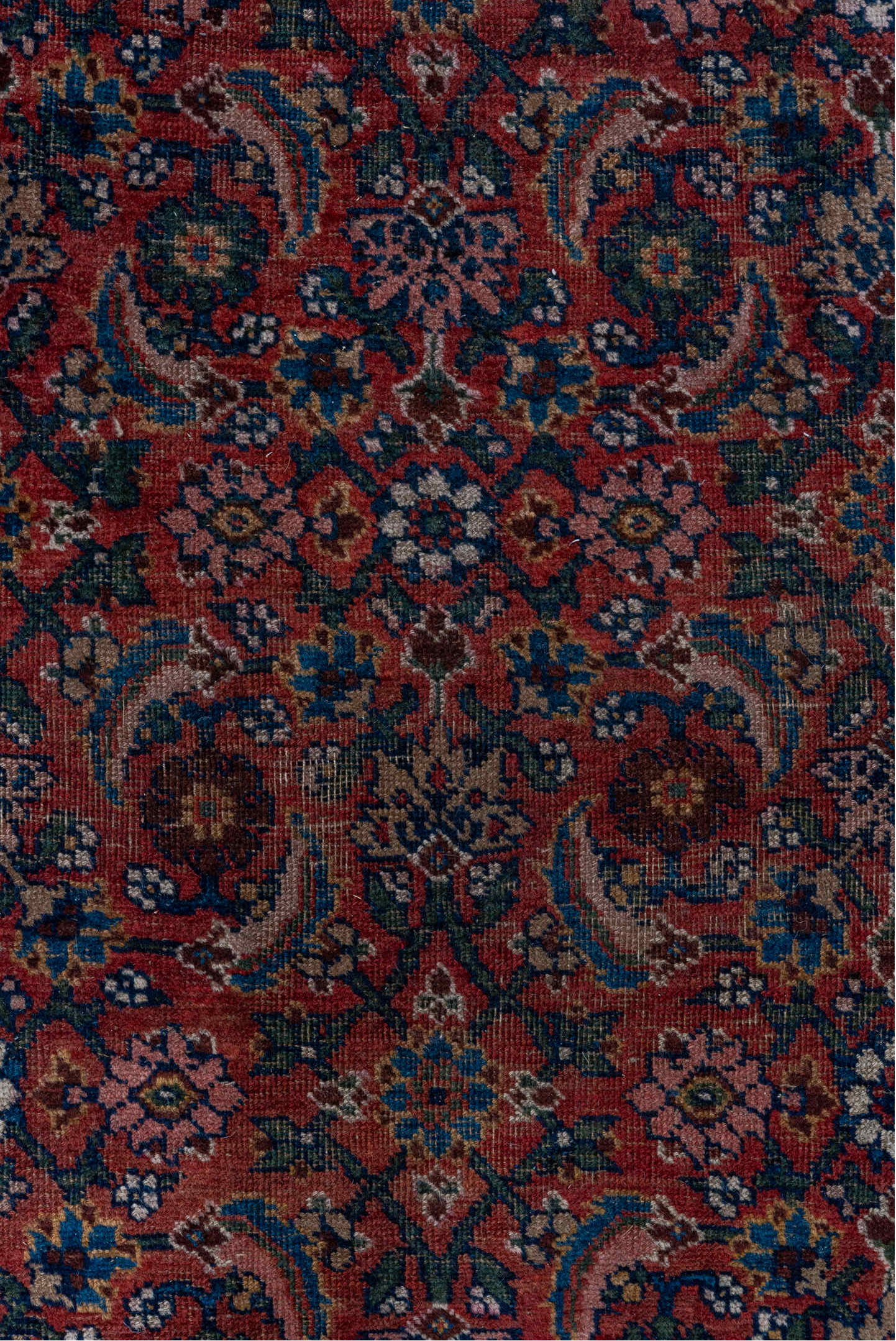 3' x 10' one-of-a-kind handmade vintage Bidjar runner rug. Color palette: black, brown, gray, pink