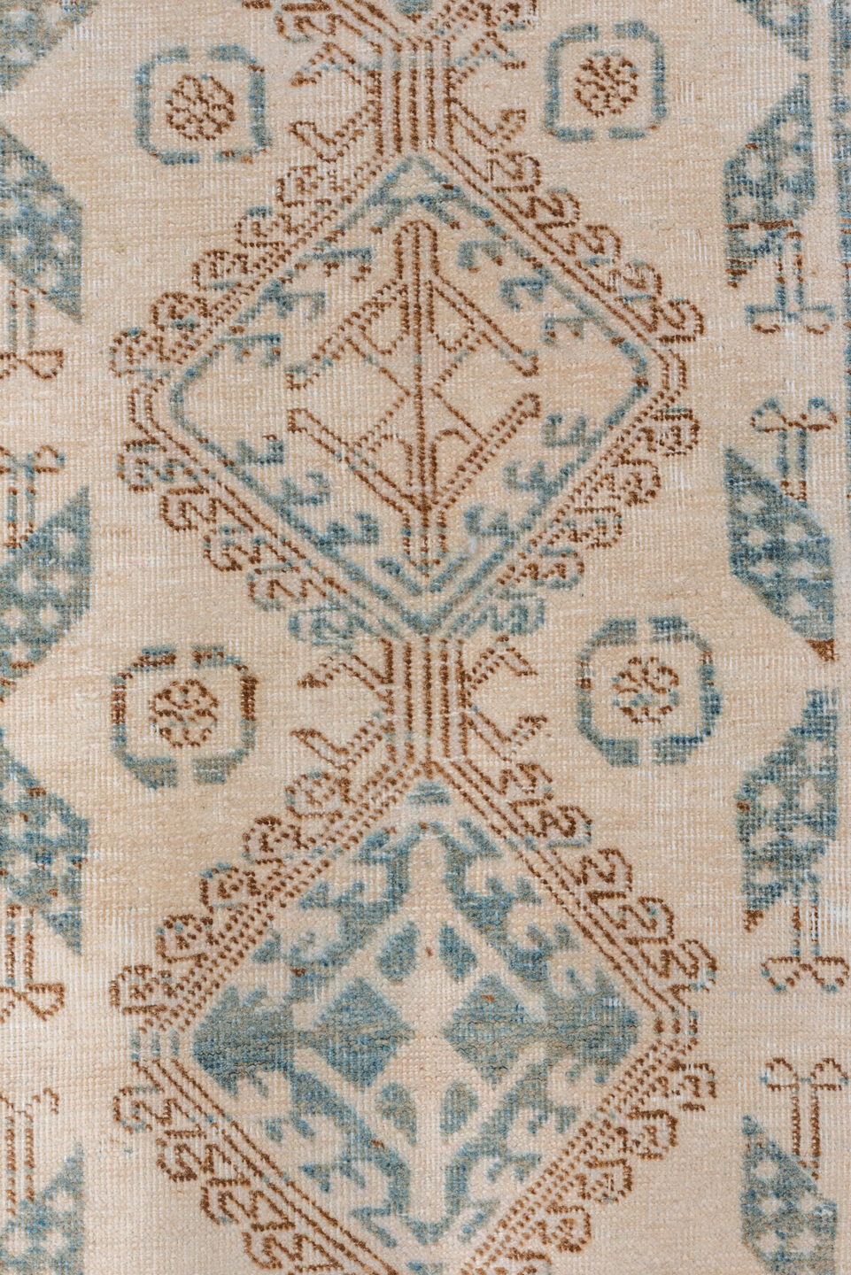 2' x 14' one-of-a-kind handmade vintage Sarab runner rug. Color palette: brown, dark gray, dim gray, gainsboro, gray