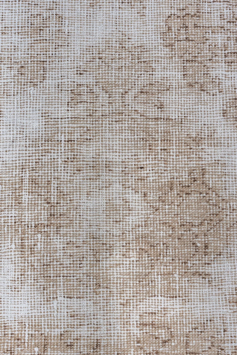 8' x 11' one-of-a-kind handmade vintage Oushak large size rug. Color palette: ivory, taupe, beige, camel, sand, light brown
